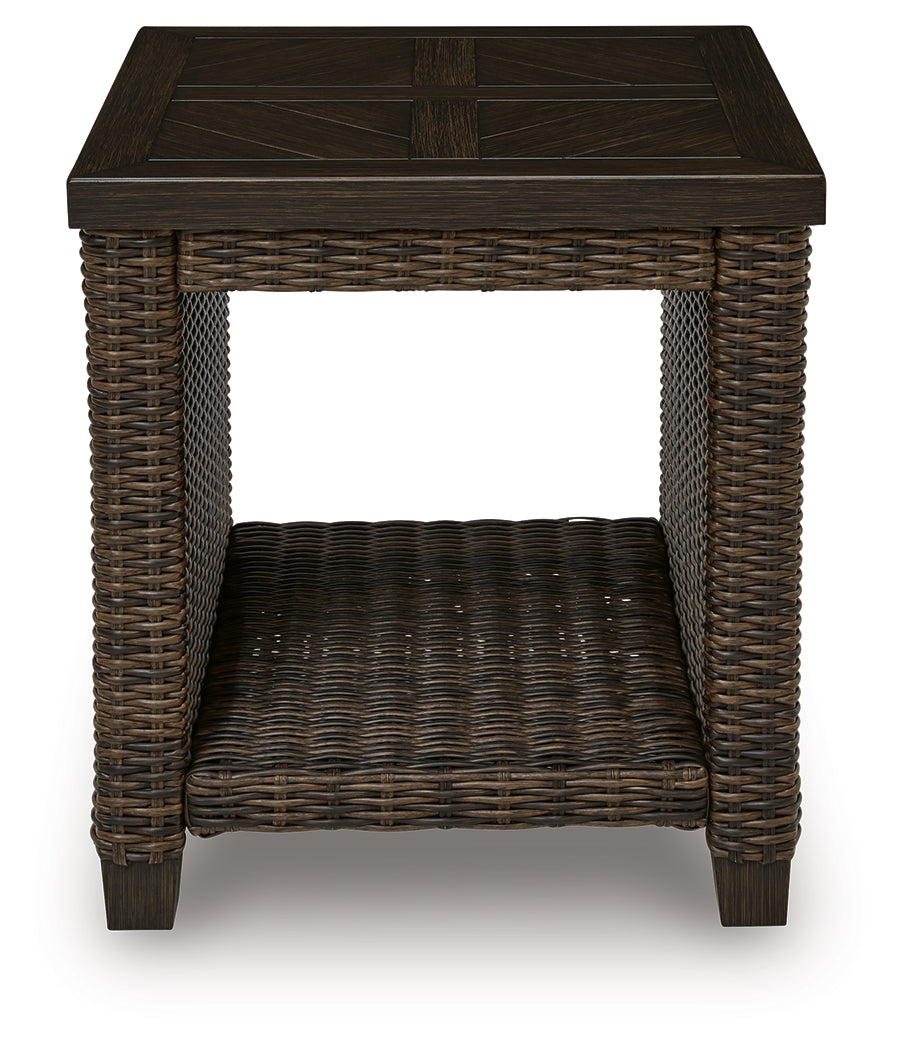 Monterey Point Dark Brown Square End Table- Viva Furn