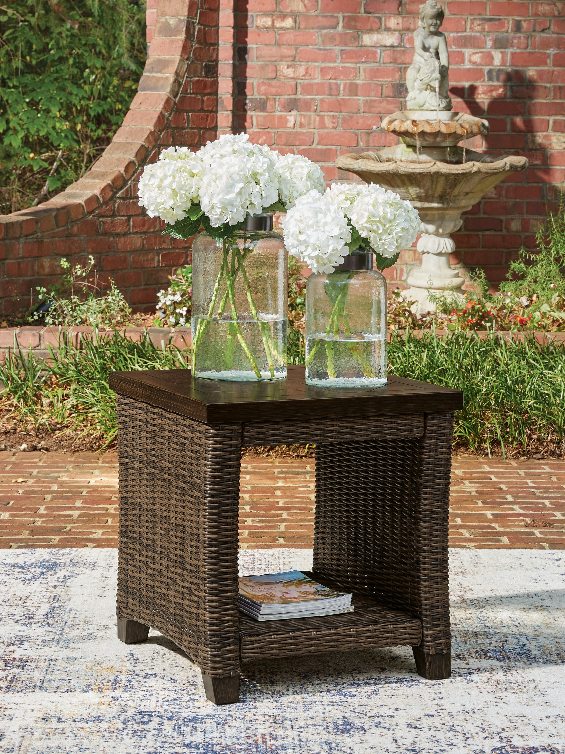 Monterey Point Dark Brown Square End Table- Viva Furn