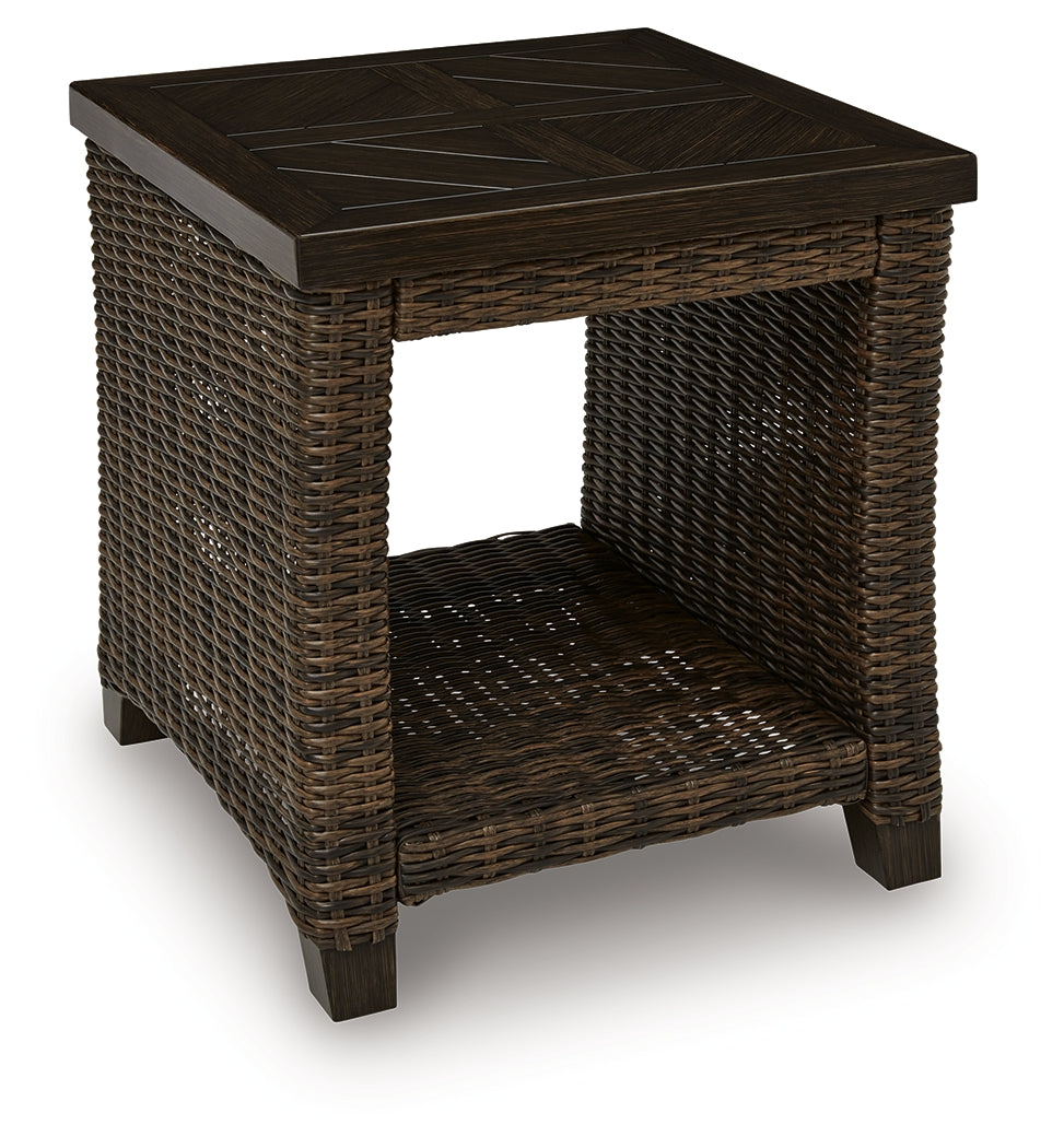 Monterey Point Dark Brown Square End Table- Viva Furn