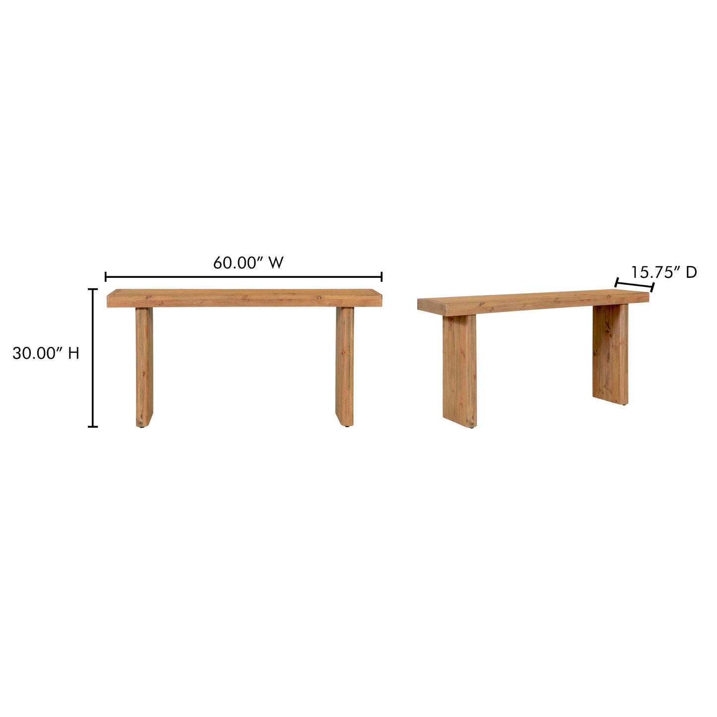 Monterey Rustic Blonde Console Table - Ornate Home