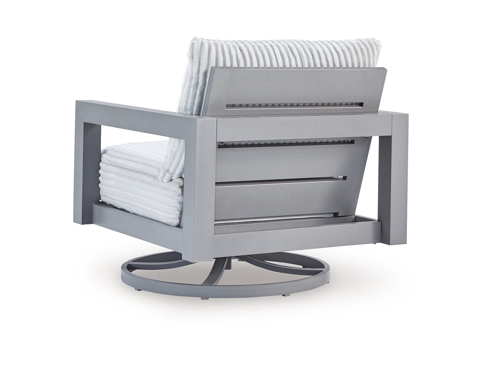 Moonlight Gray Outdoor Swivel Chair with Cushion- Viva Furn