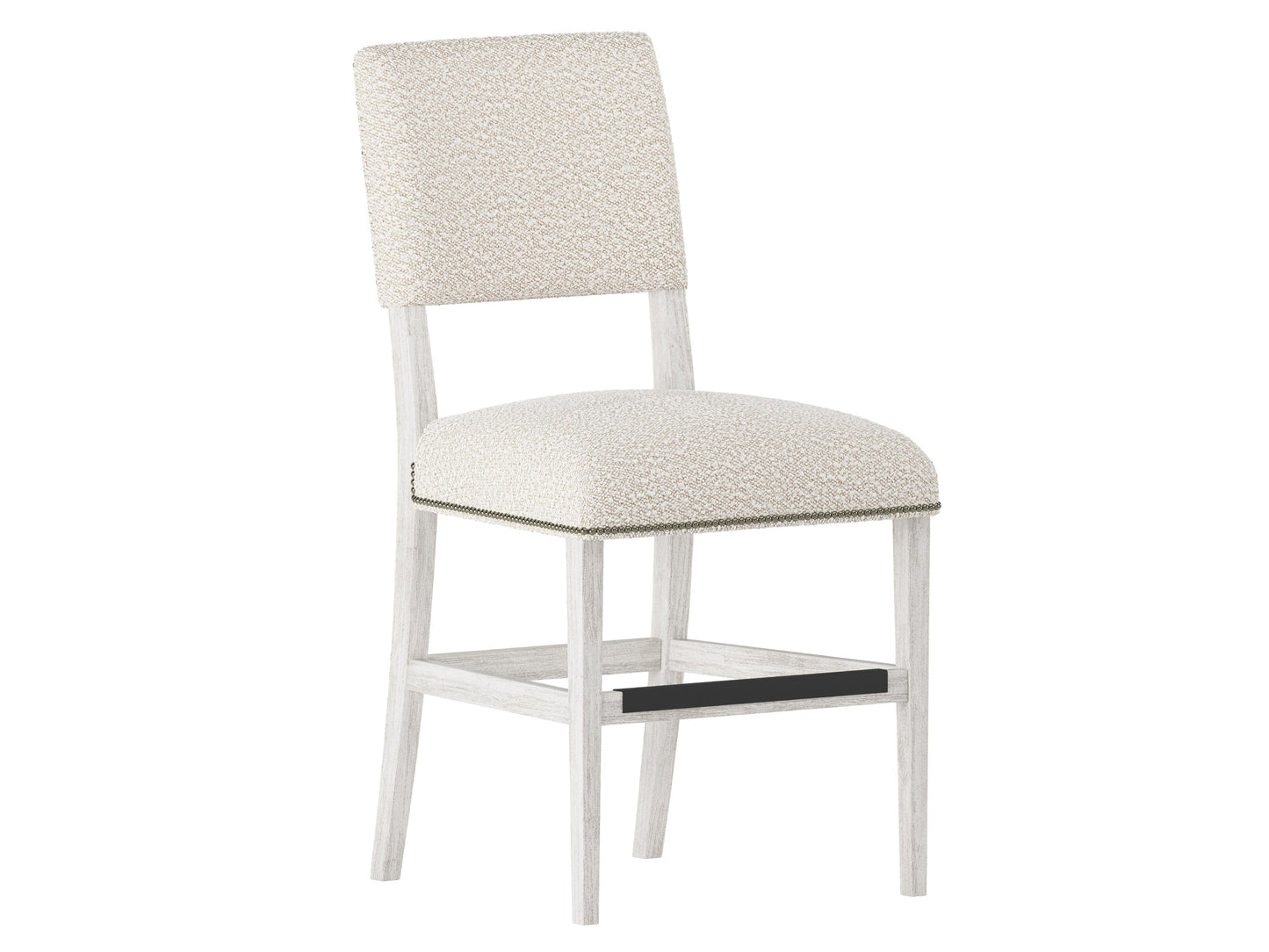 Moore Glacier White/White/Cream Fabric Counter Stool - Ornate Home