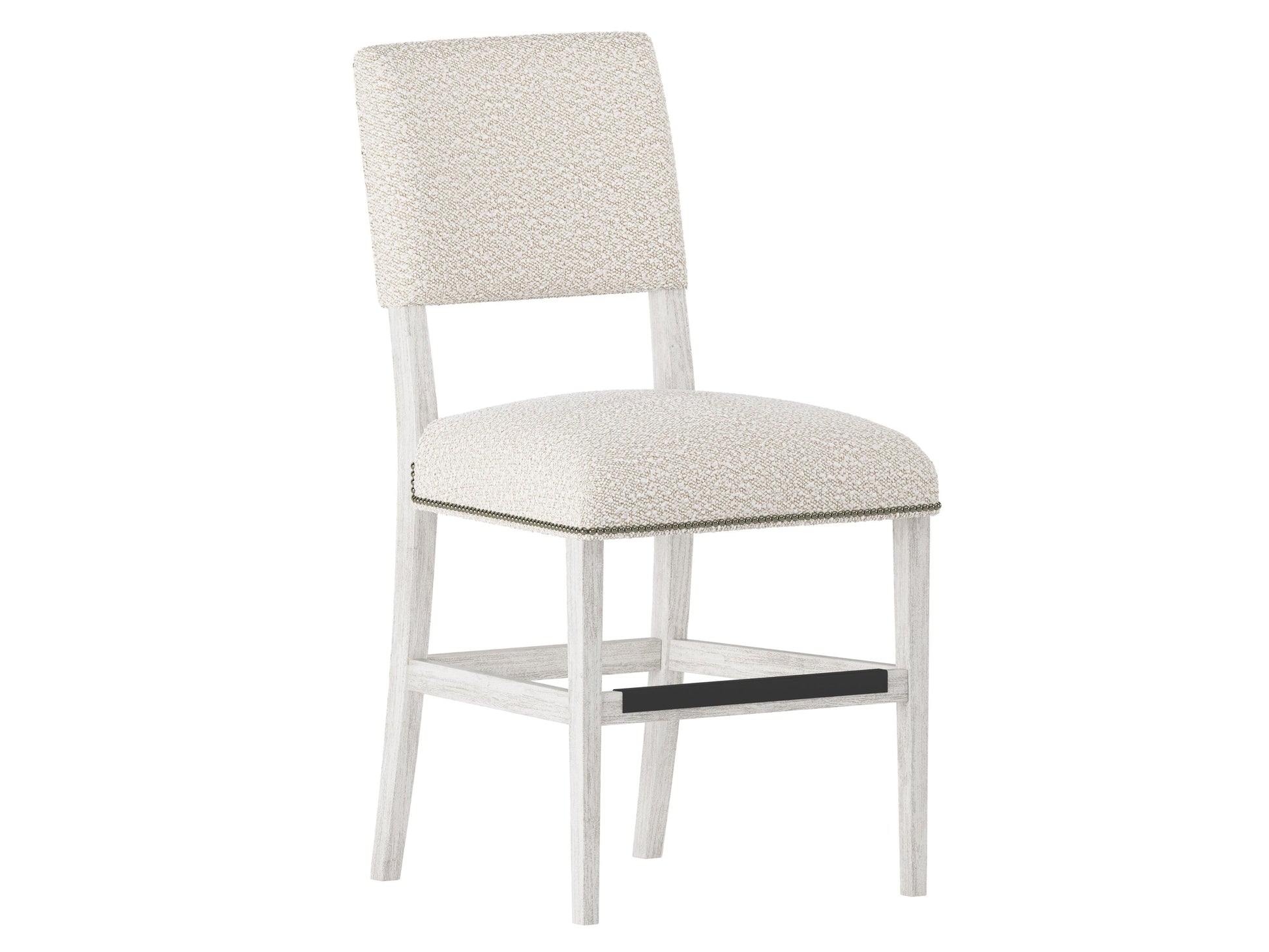 Moore Glacier White/White/Cream Fabric Counter Stool - Ornate Home