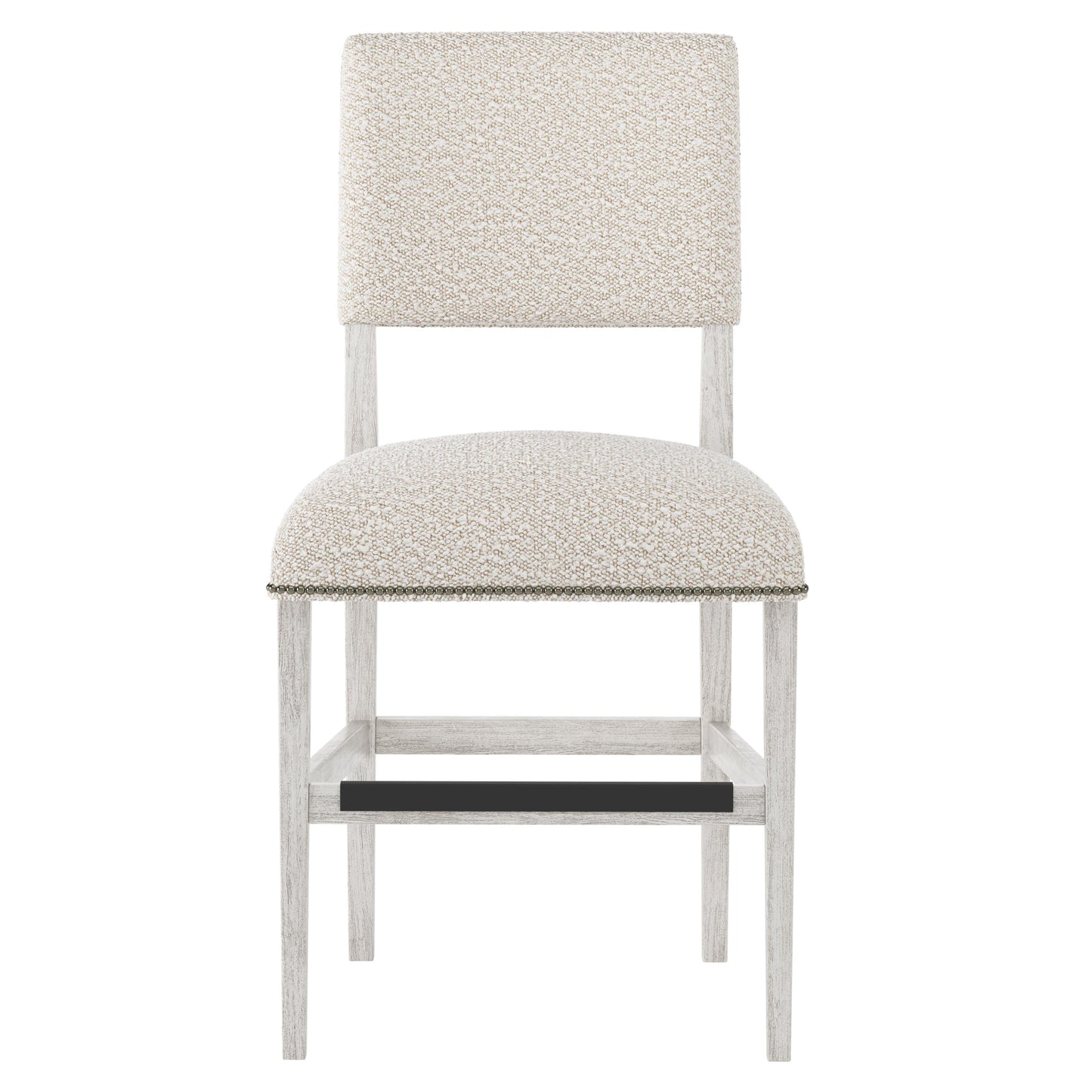 Moore Glacier White/White/Cream Fabric Counter Stool - Ornate Home
