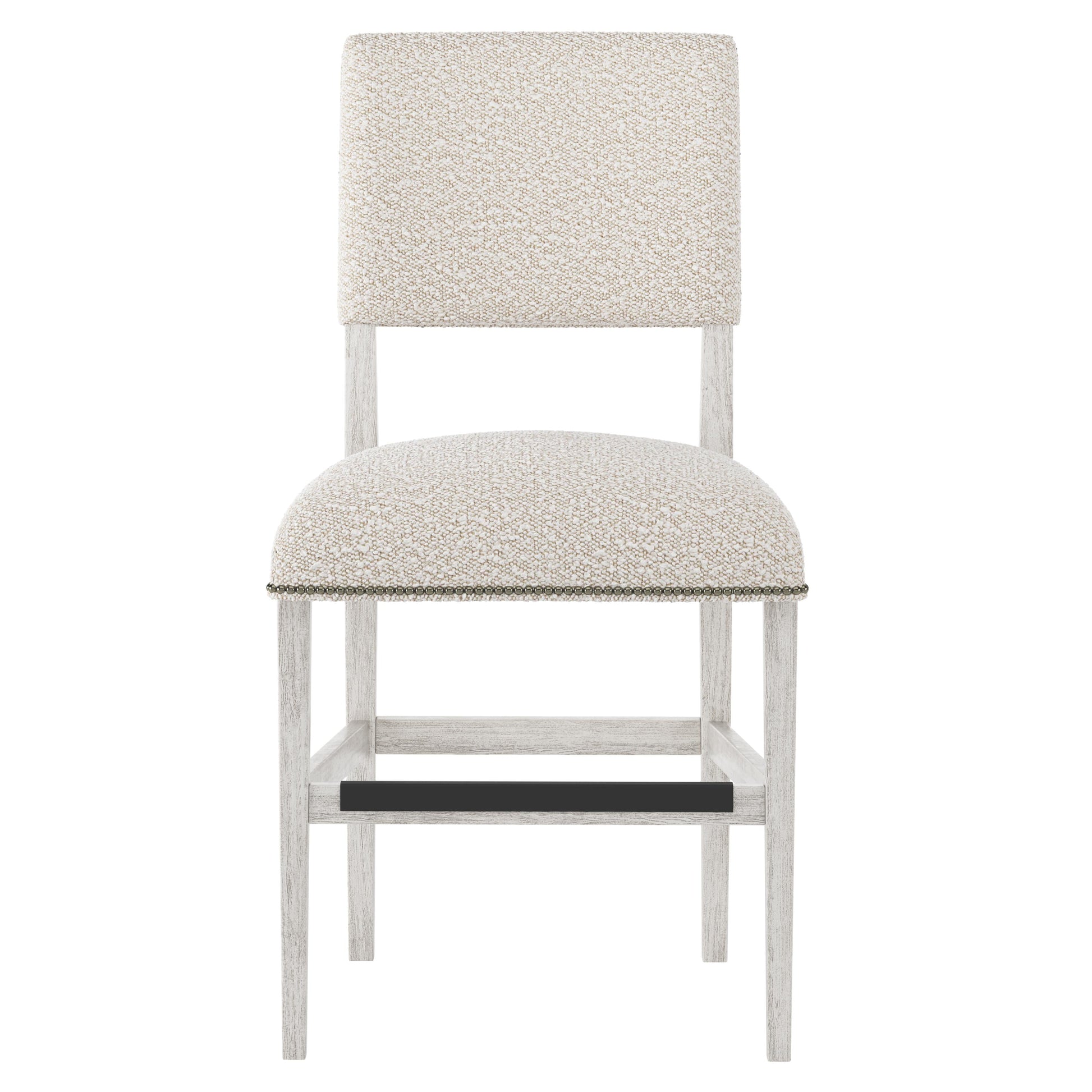Moore Glacier White/White/Cream Fabric Counter Stool - Ornate Home