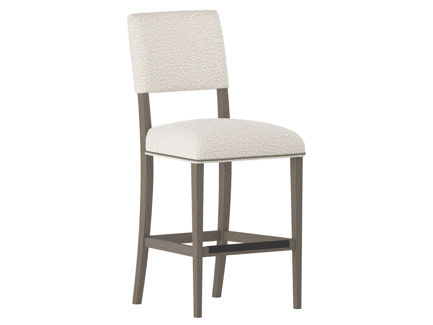 Moore Portobello/White/Cream Fabric Bar Stool - Ornate Home