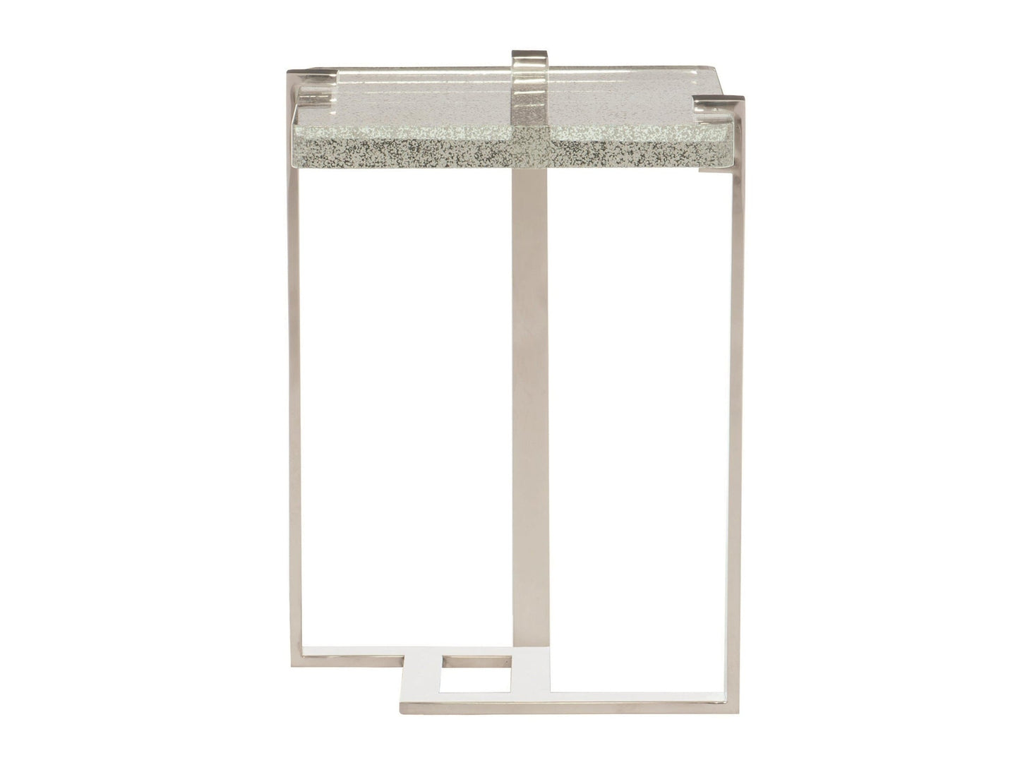 Mott Polished Stainless Steel/Bubble Glass Accent Table - Ornate Home