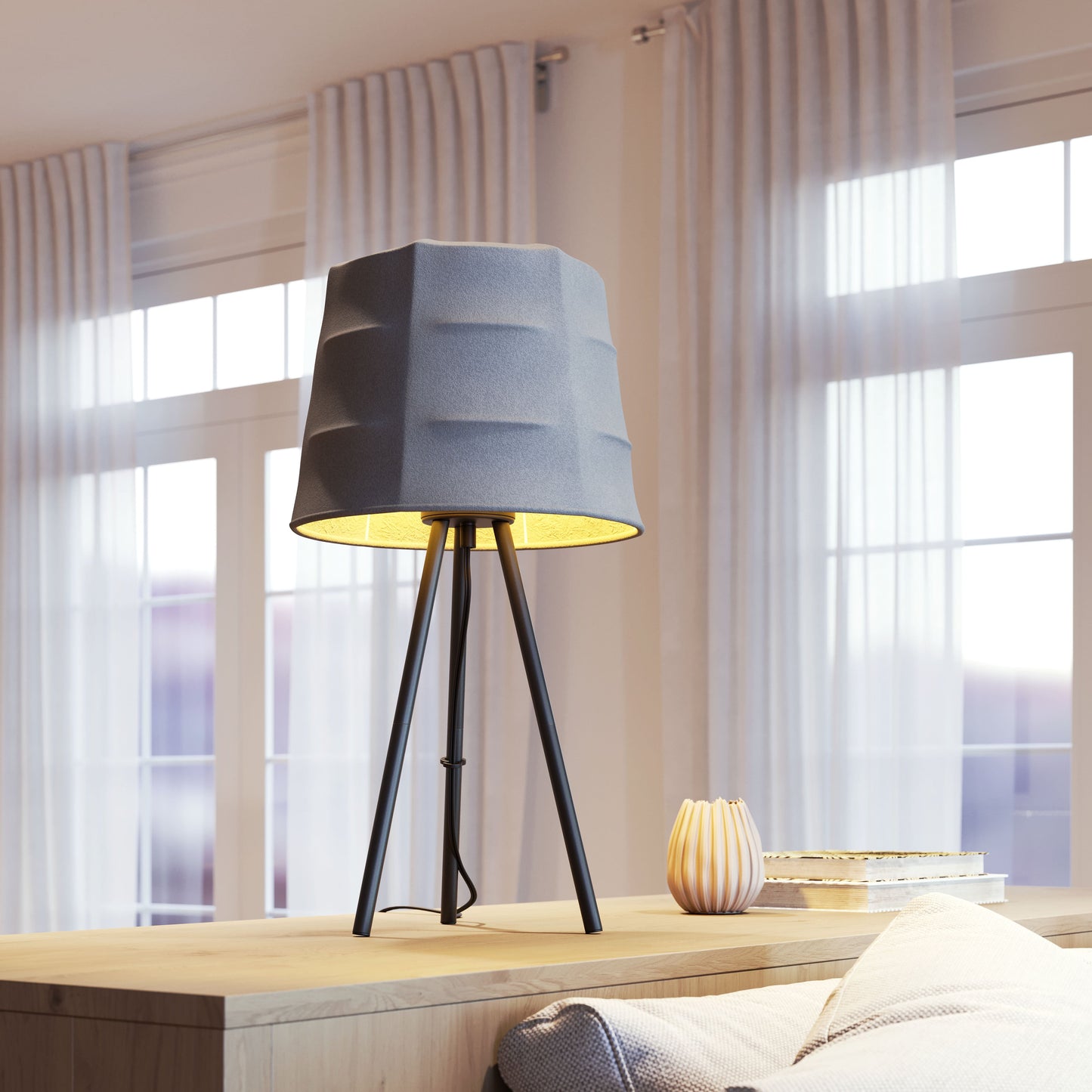 Mozzi Gray & Black Table Lamp - Ornate Home