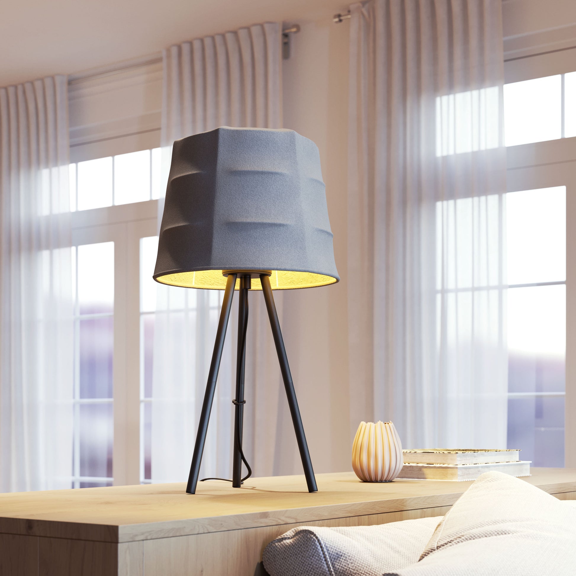Mozzi Gray & Black Table Lamp - Ornate Home