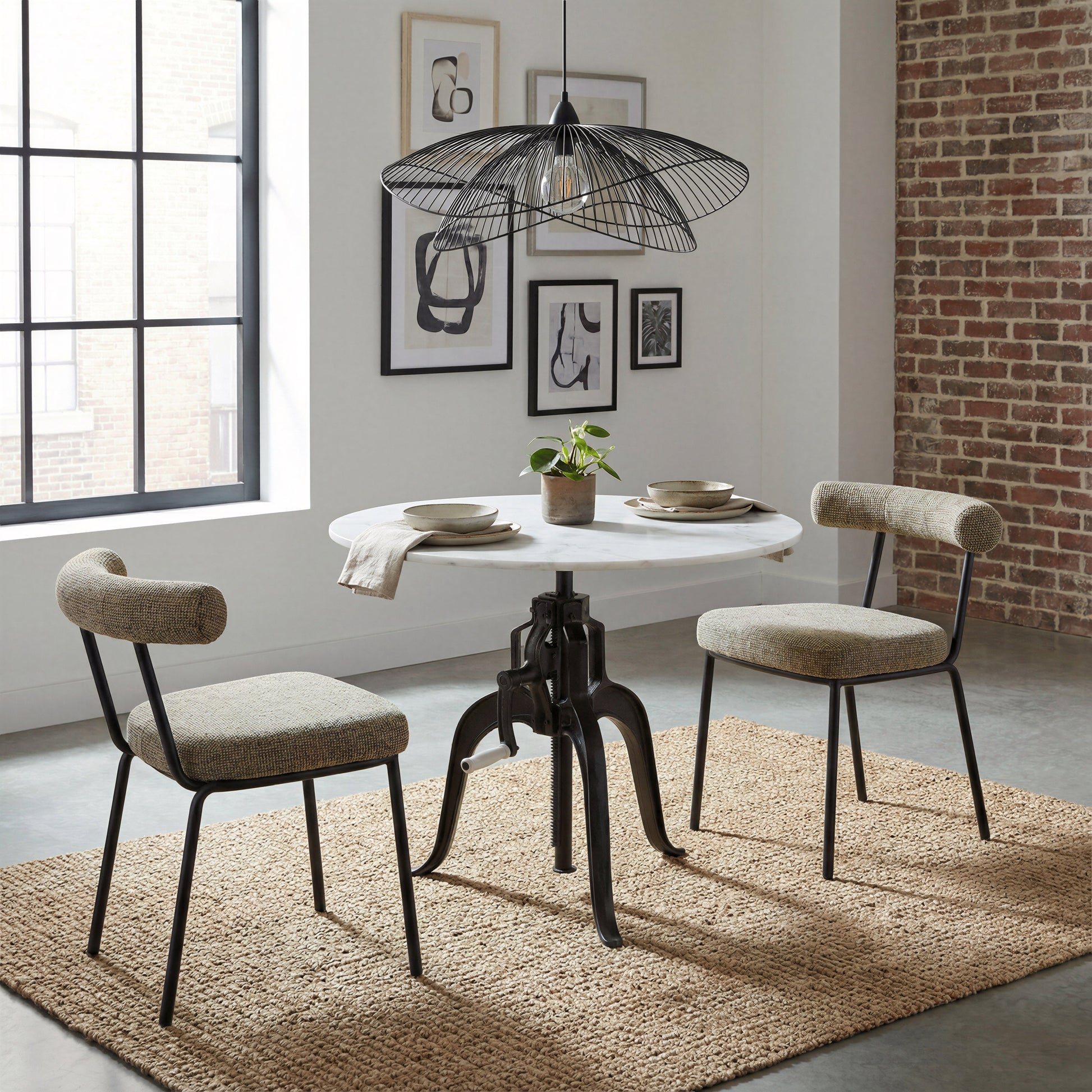 Mufid White & Black Bistro Table - Ornate Home