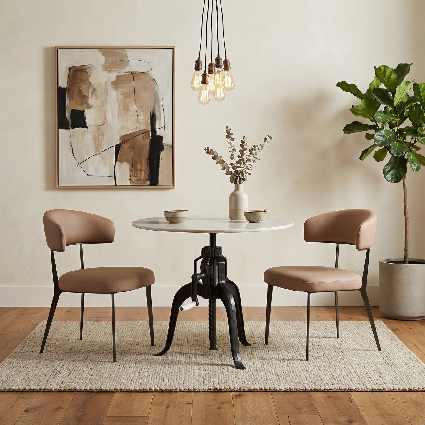 Mufid White & Black Bistro Table - Ornate Home