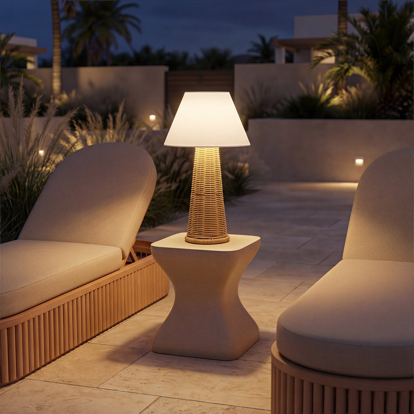 Mura Taupe Outdoor Side Table - Ornate Home