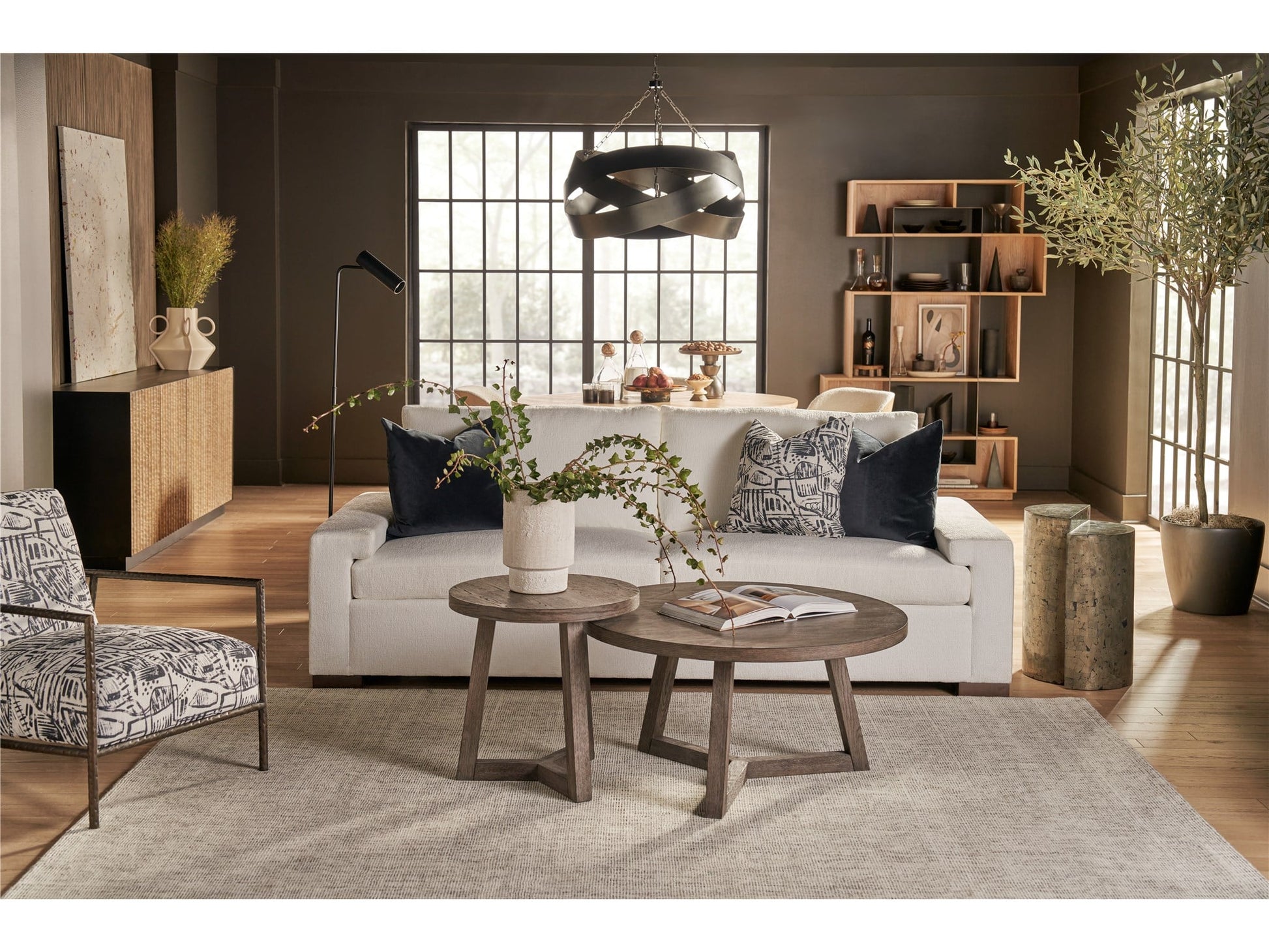 Muse Washed Charcoal Bunching Table Large - Ornate Home
