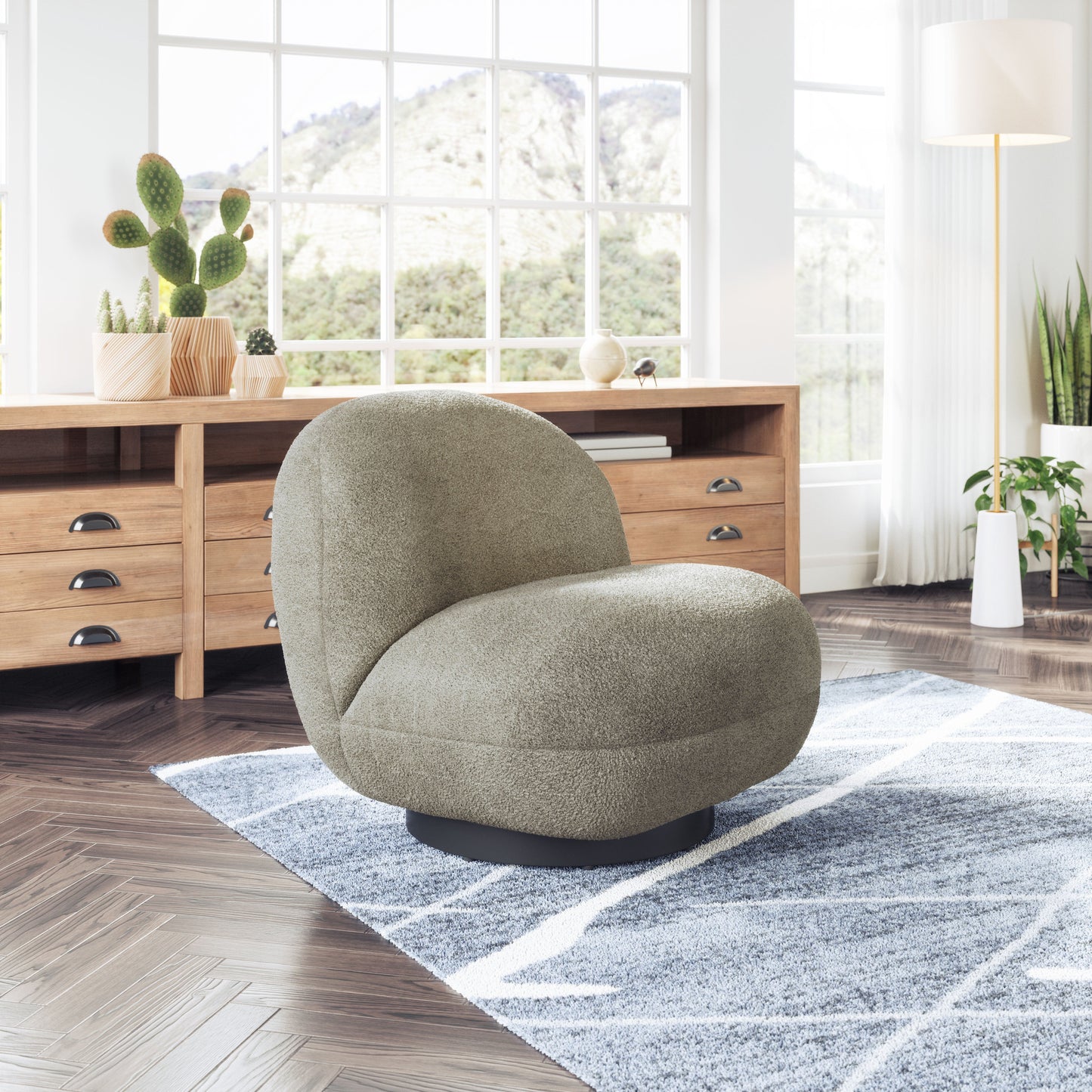 Myanmar Olive Green Accent Chair - Ornate Home