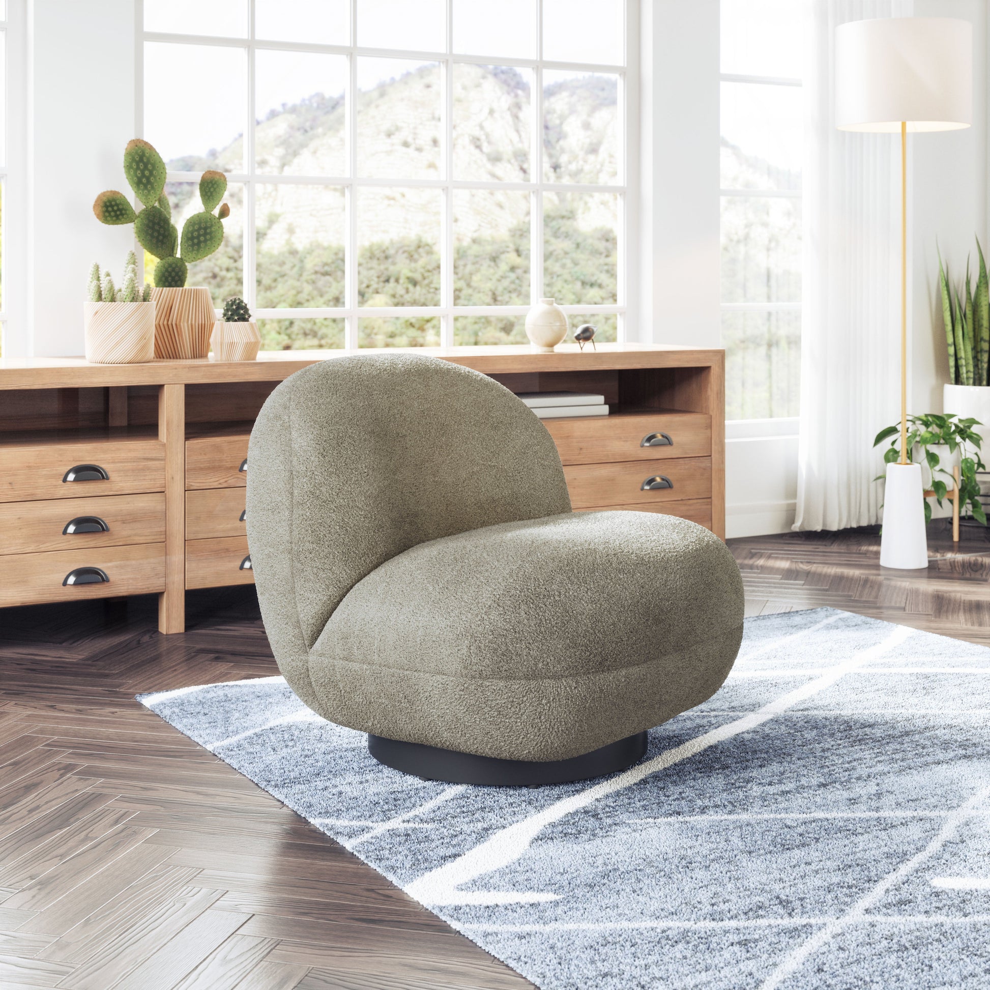 Myanmar Olive Green Accent Chair - Ornate Home