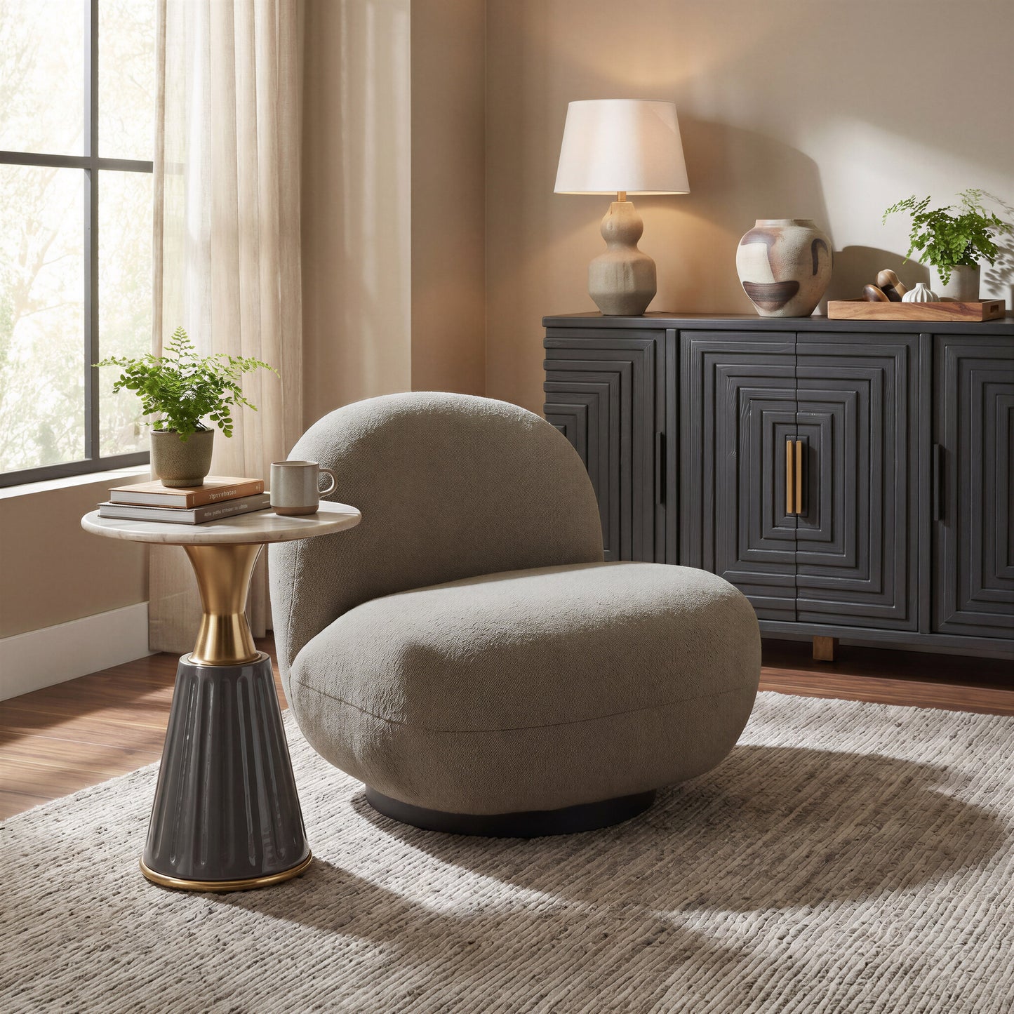 Myanmar Olive Green Accent Chair - Ornate Home