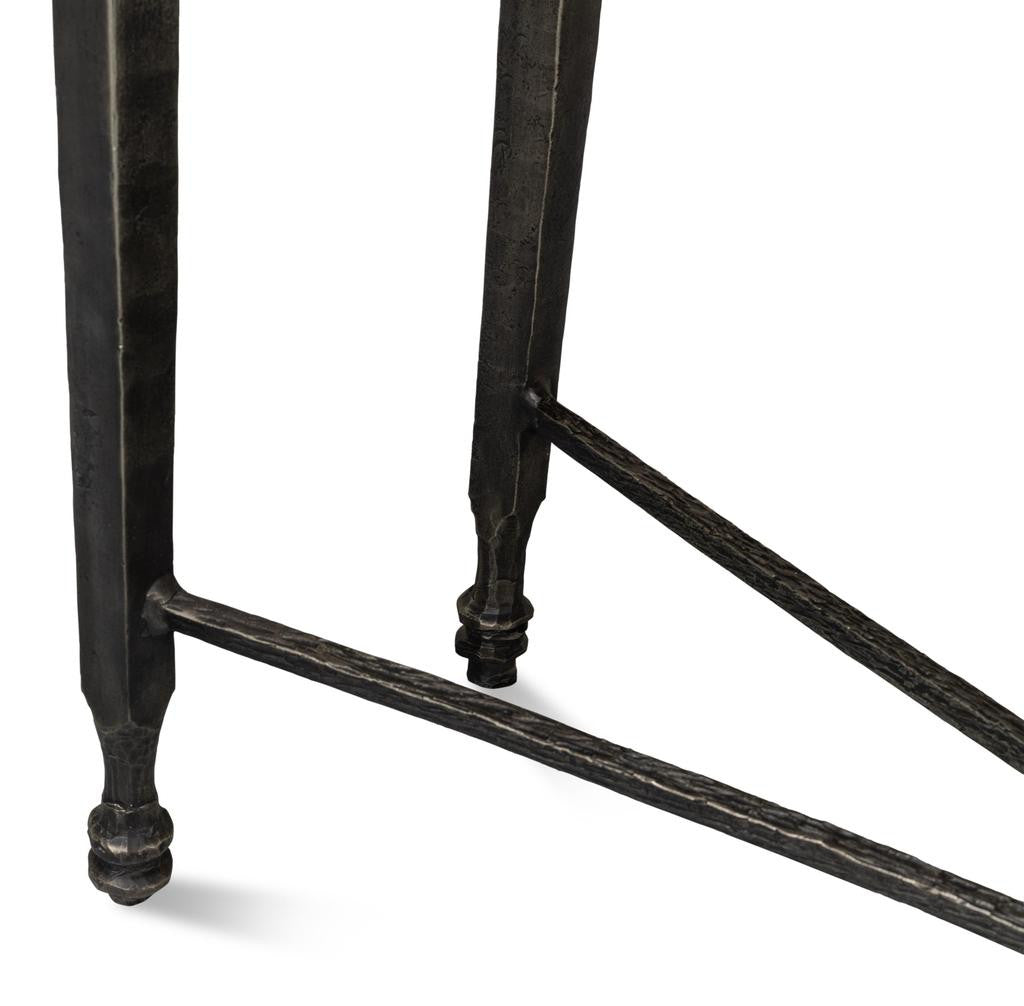 Mykos White Marble/Black Console Table - Ornate Home