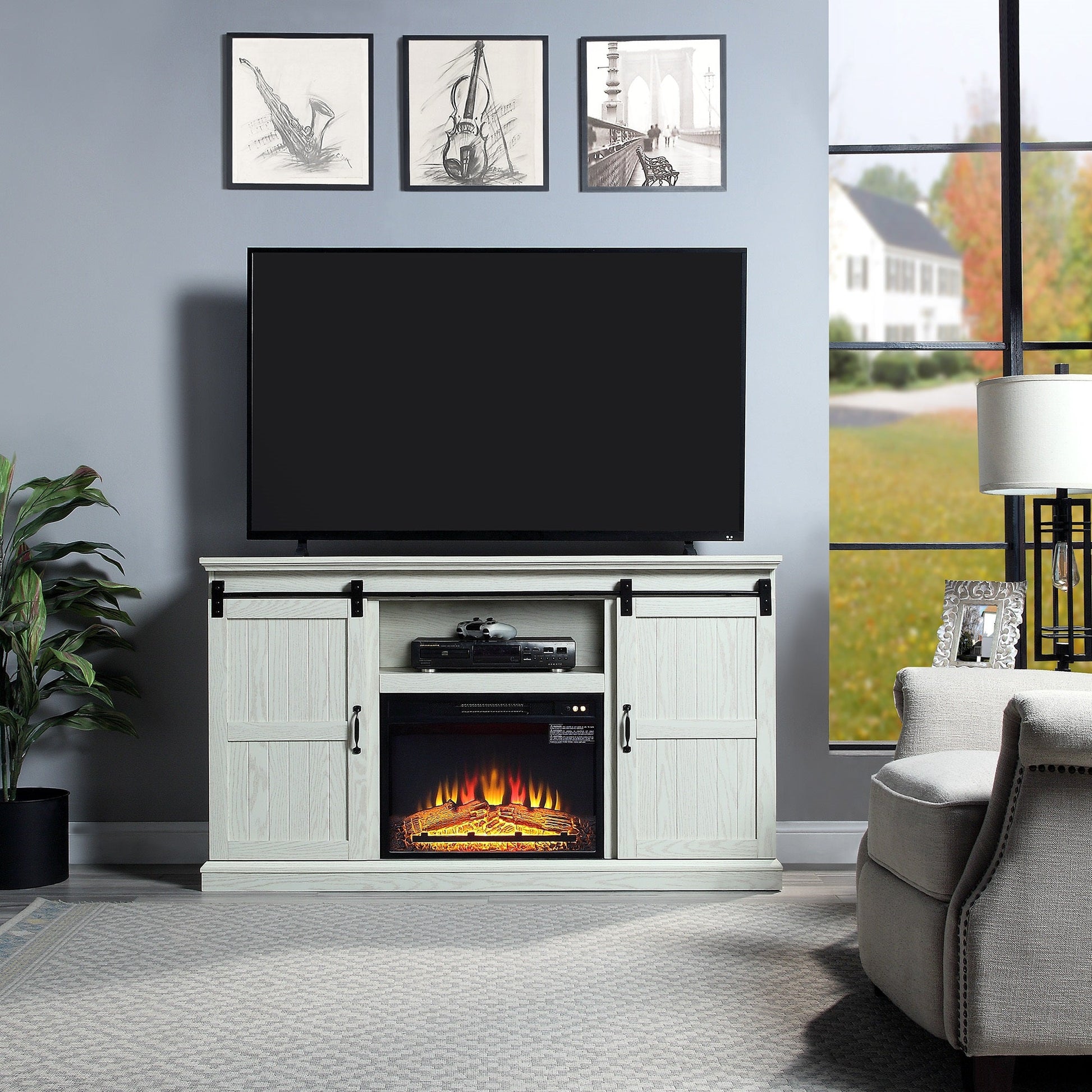 Myrtle Fireplace in Cream Oak - Ornate Home