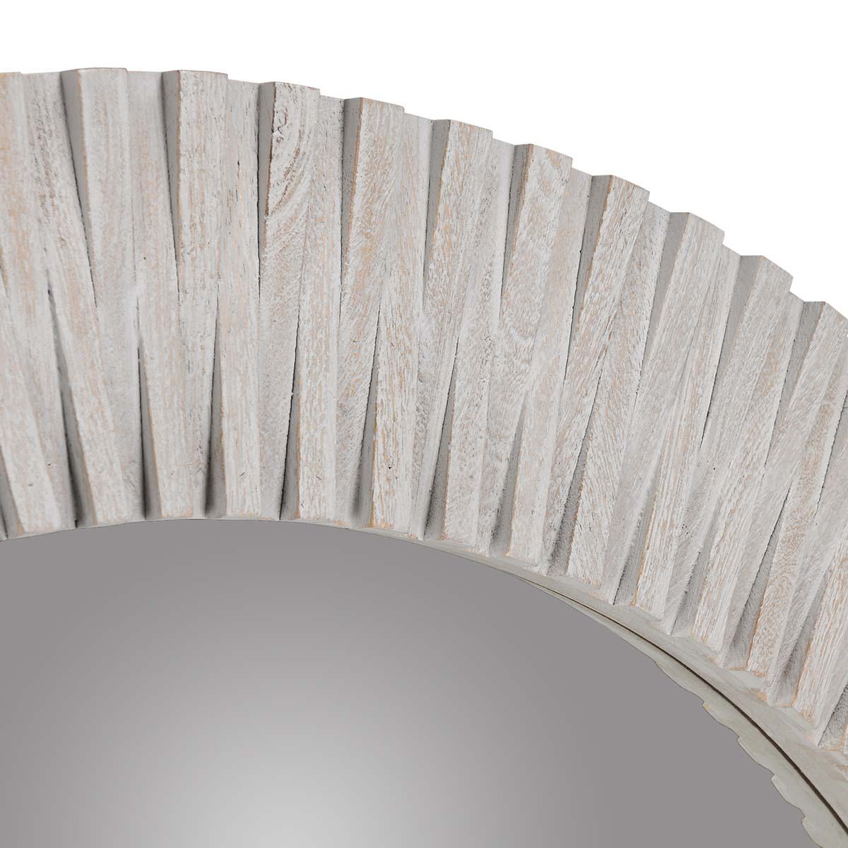 Myrtle Light Gray Round Mirror - Ornate Home
