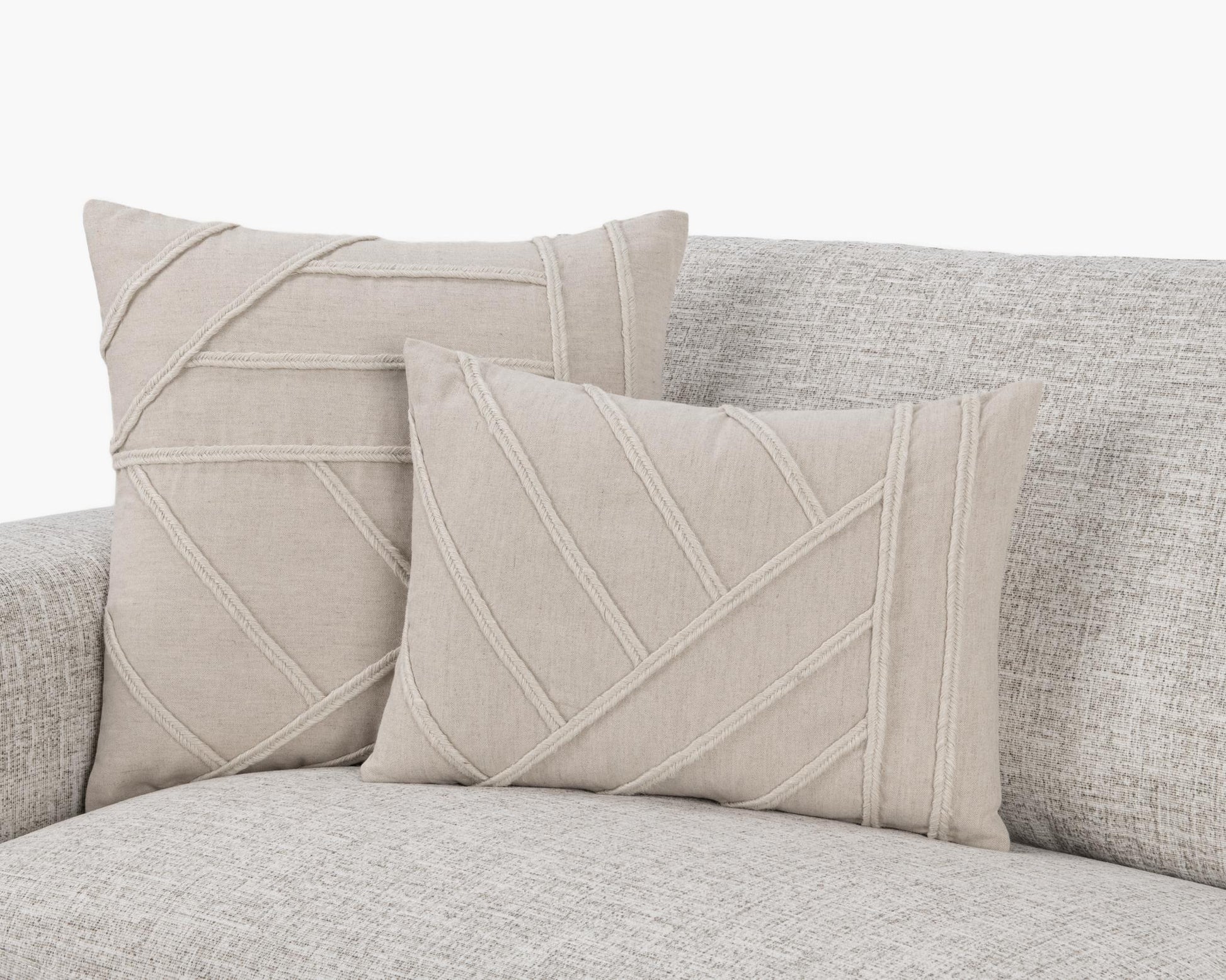 NV Langdon Natural Multiple Sizes 20x20 Throw Pillow (Set of 2) - Ornate Home