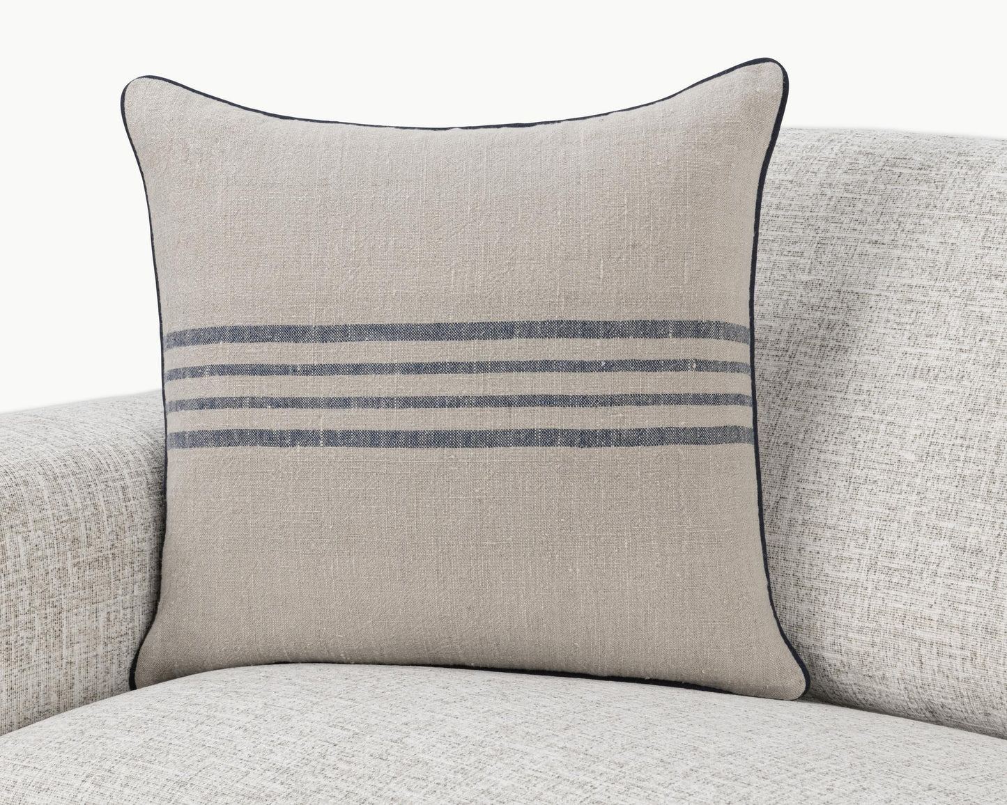 NV Newport Natural/Navy Multiple Sizes 22x22 Throw Pillow (Set of 2) - Ornate Home