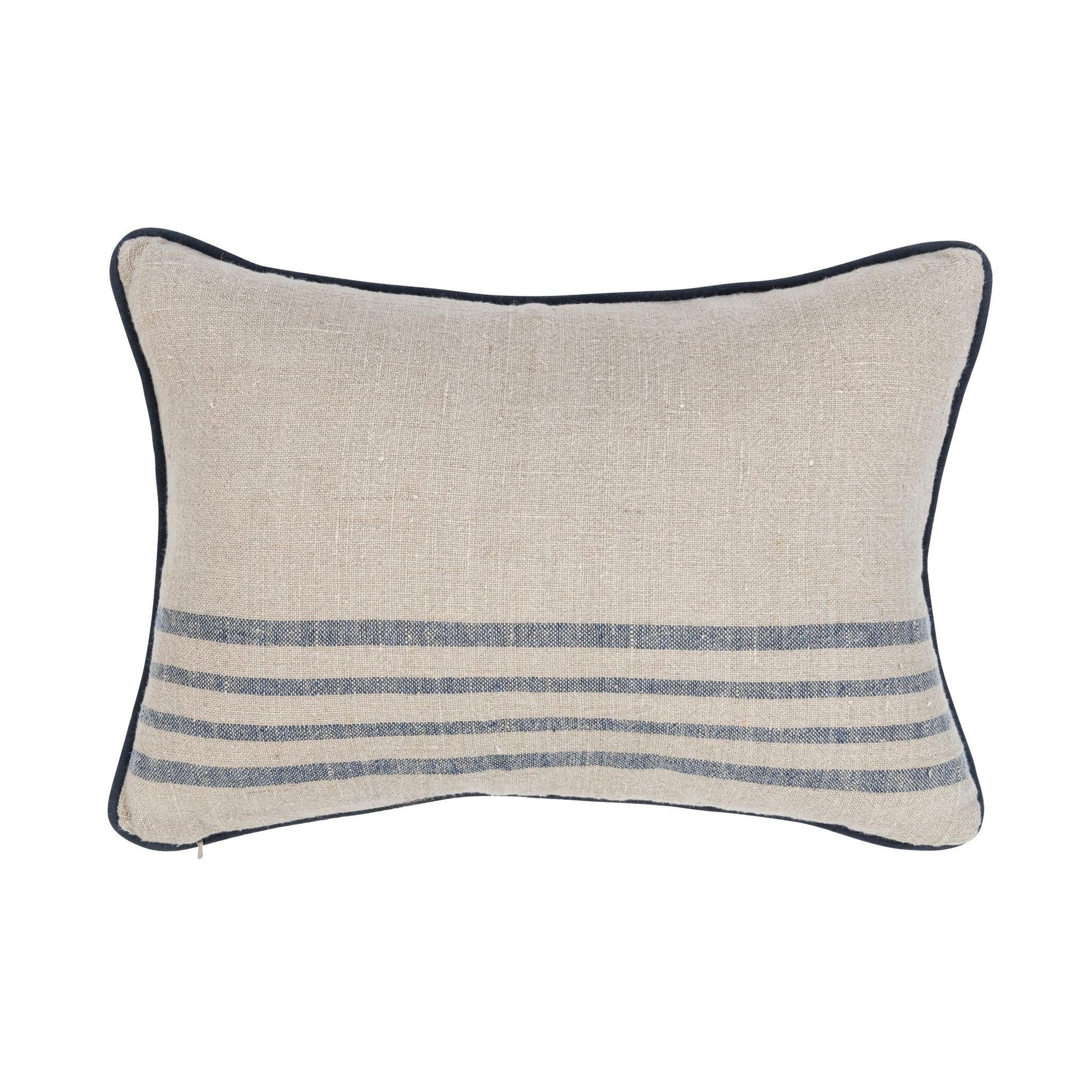 NV Newport Natural/Navy Multiple Sizes Throw Pillow (Set of 2) - Ornate Home
