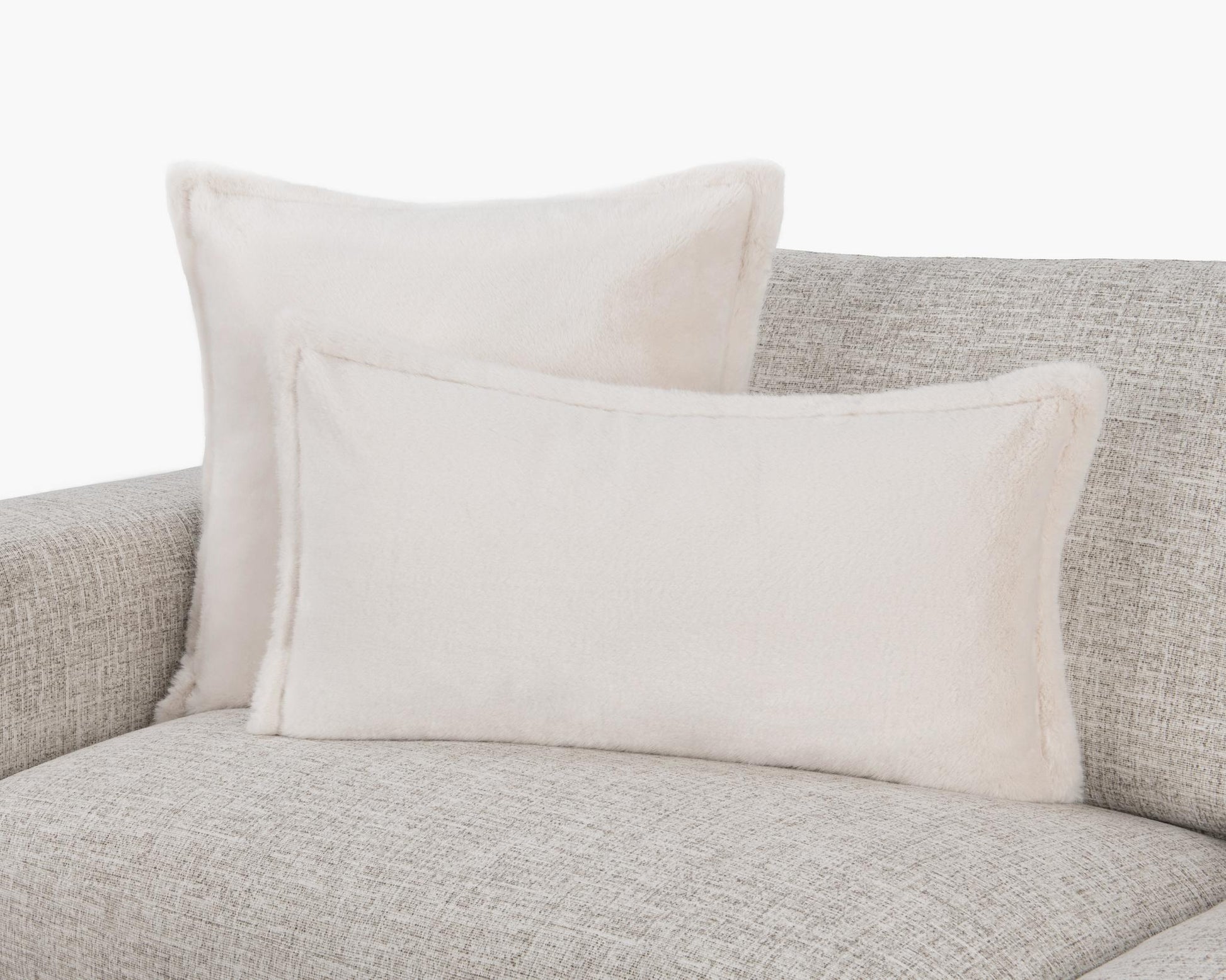 NV Taiga Ivory Faux Fur Multiple Sizes 22x22 Throw Pillow (Set of 2) - Ornate Home