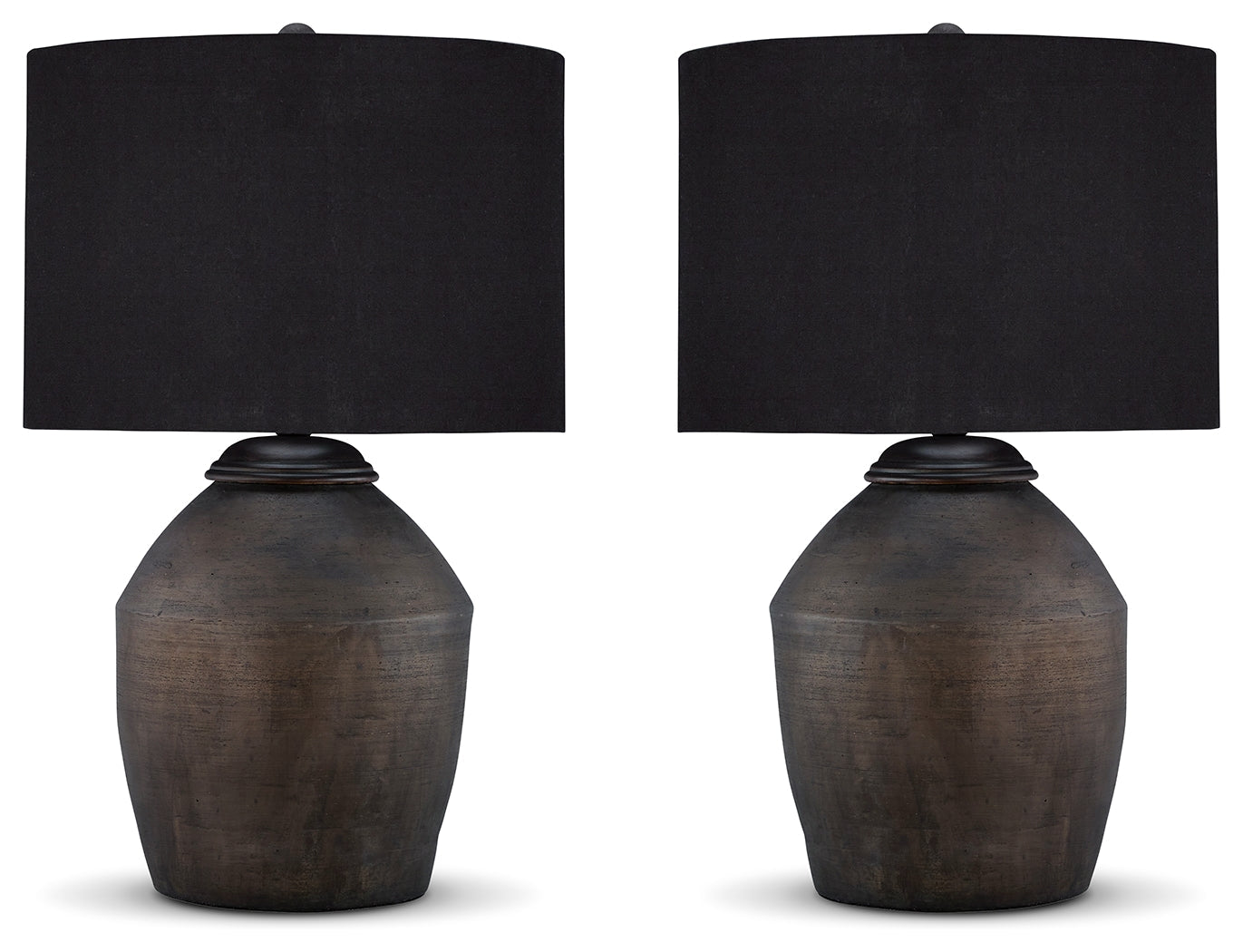 Naareman Metallic Black 2-Piece Lamp Set- Viva Furn