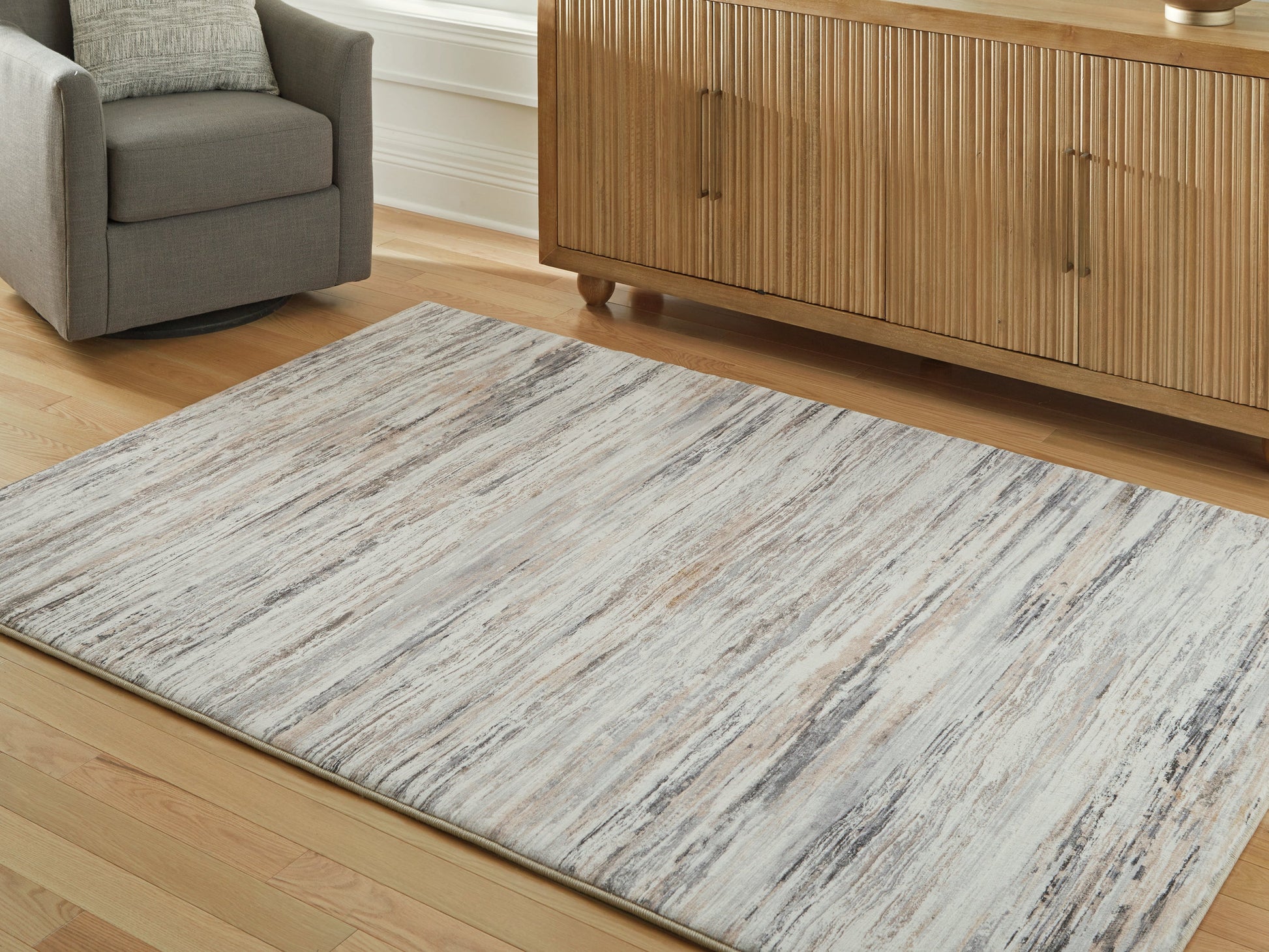 Nace Gray/Brown/White Memory Foam Medium Rug- Viva Furn