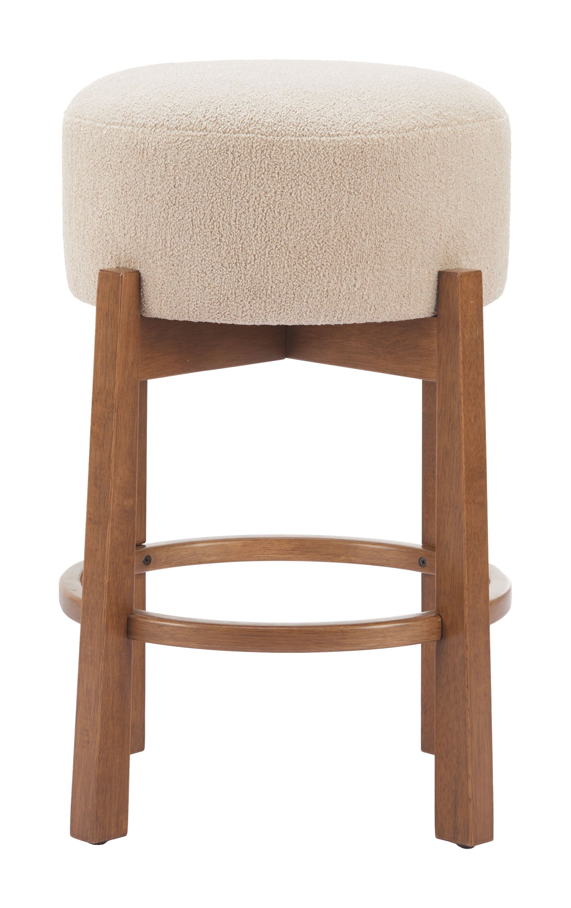 Nade Beige & Walnut Counter Stool (Set of 2) - Ornate Home