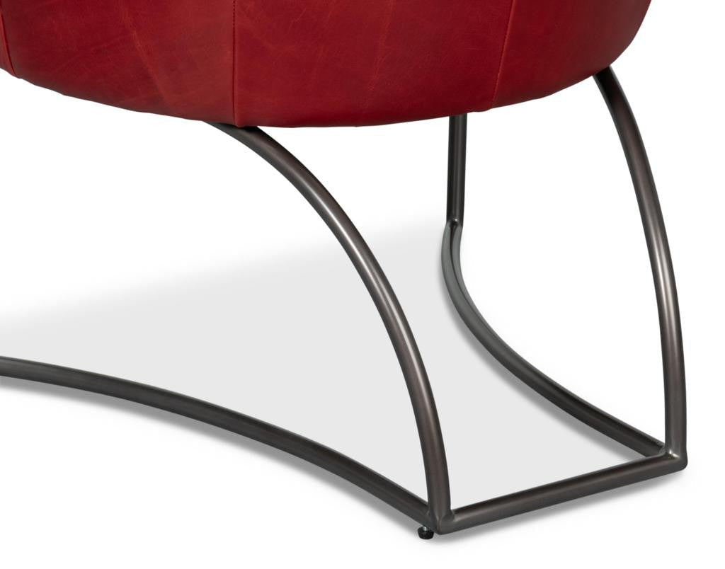 Nagel Red Distilled Leather Chair - Ornate Home