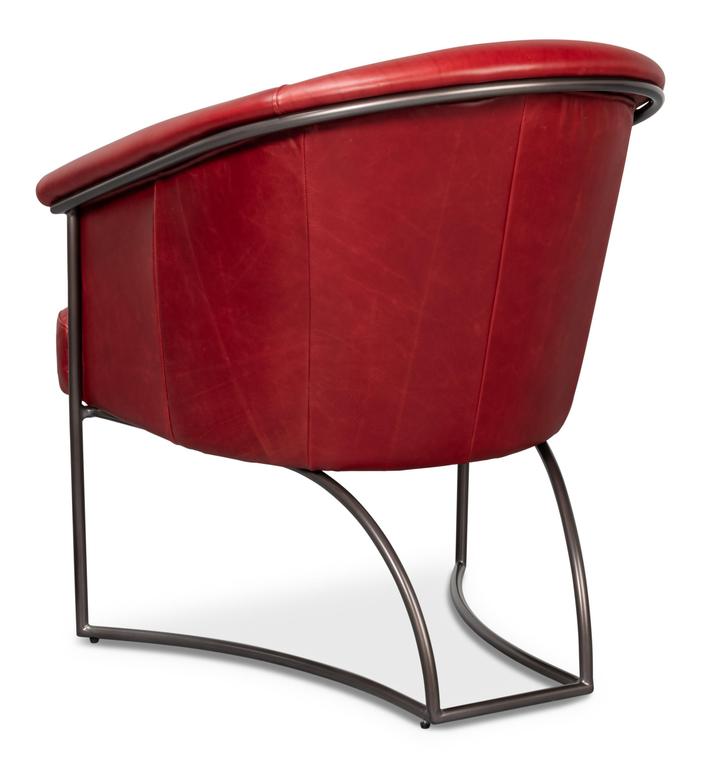 Nagel Red Distilled Leather Chair - Ornate Home
