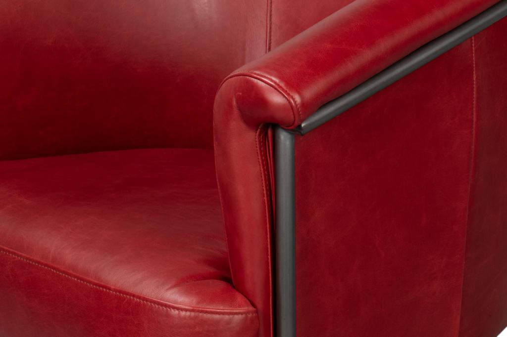 Nagel Red Distilled Leather Chair - Ornate Home