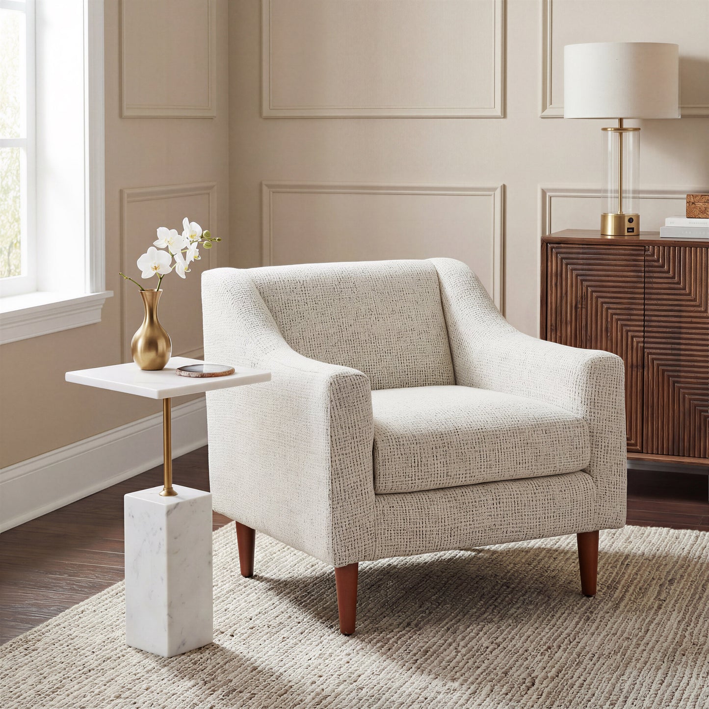 Naht White Side Table - Ornate Home