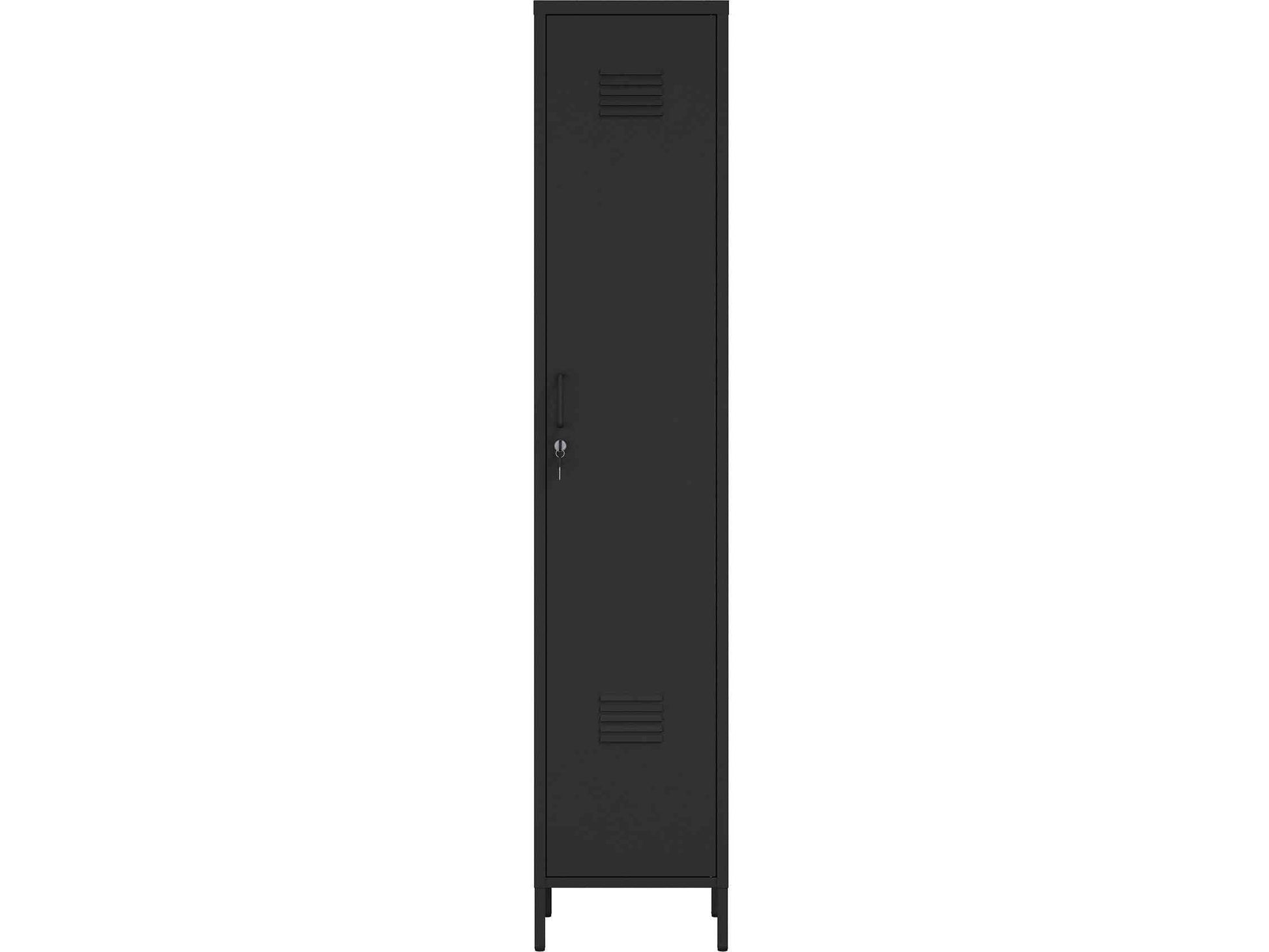 Naomi 15" Single Locker Storage Cabinet in Black - Ornate Home