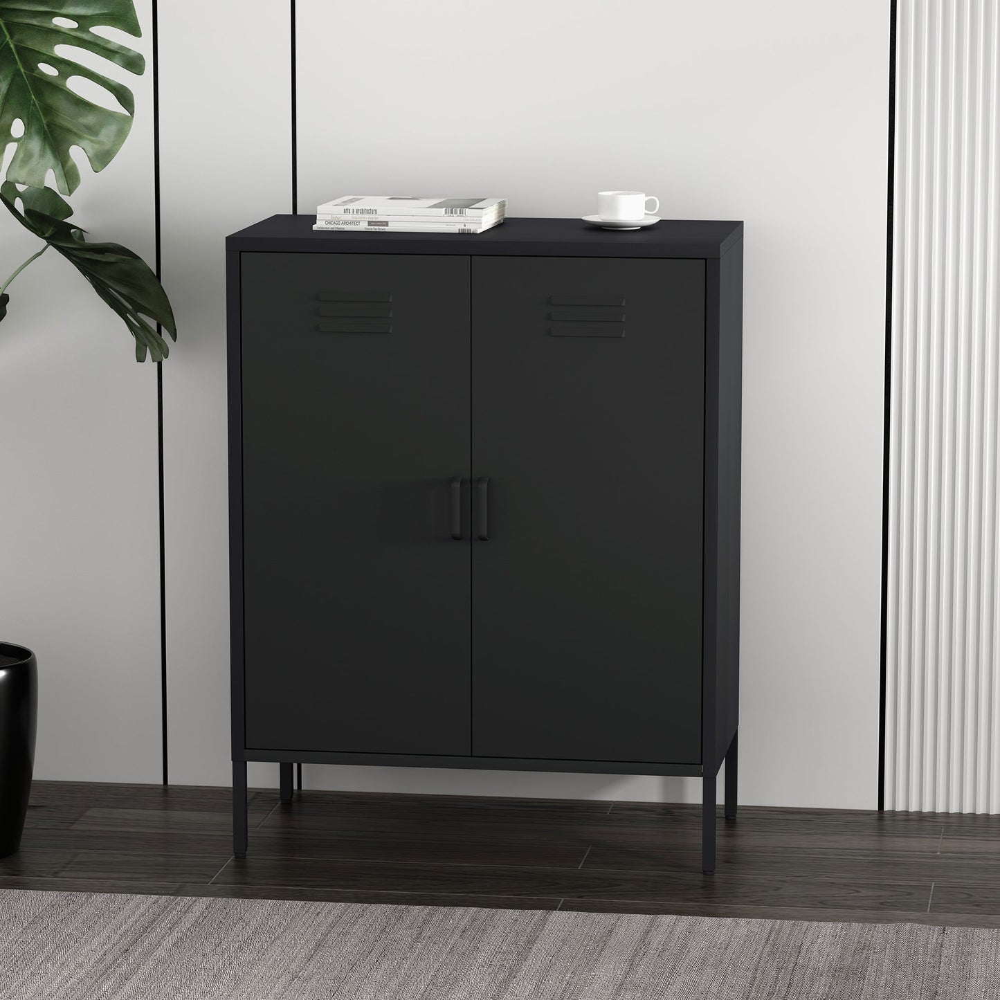Naomi 31.5" Accent Cabinet in Black - Ornate Home