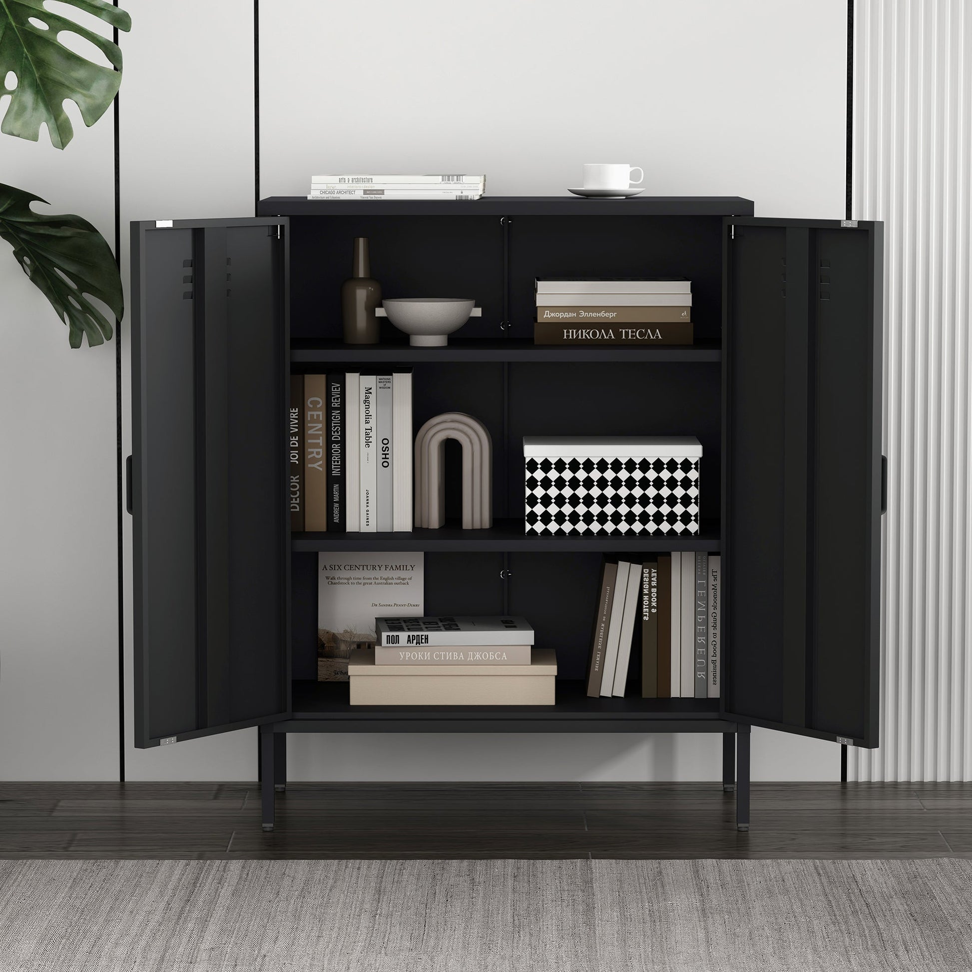 Naomi 31.5" Accent Cabinet in Black - Ornate Home