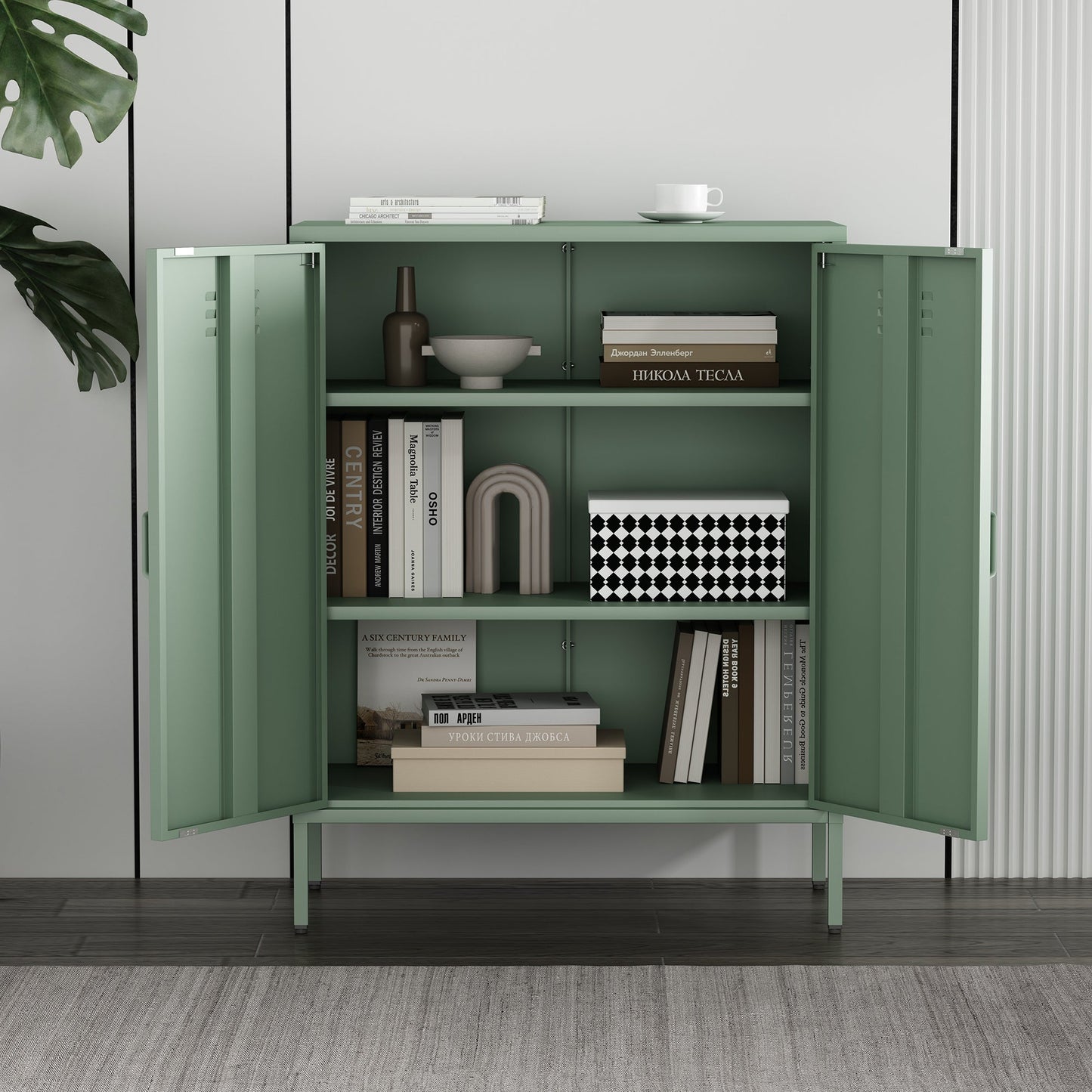 Naomi 31.5" Accent Cabinet in Green - Ornate Home
