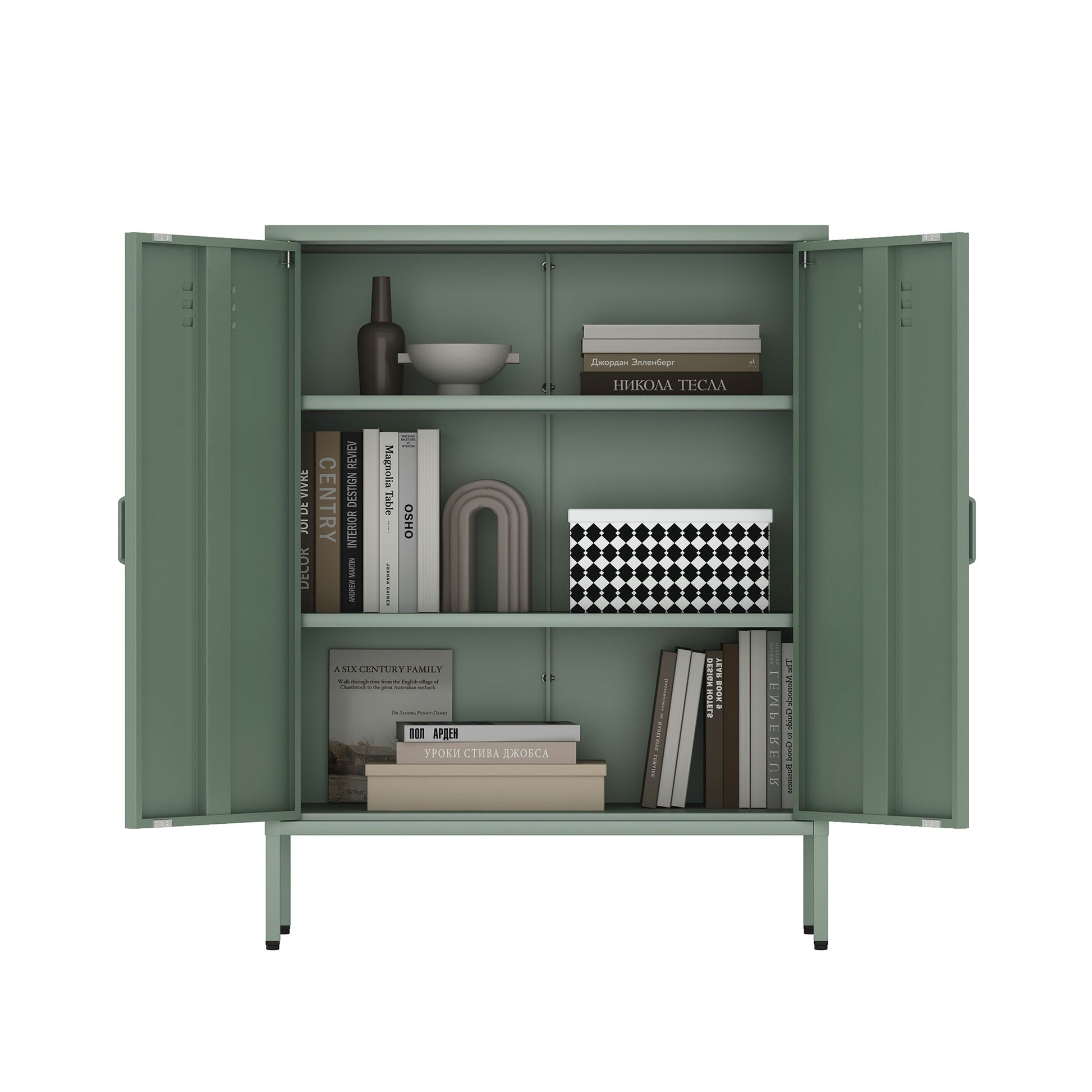 Naomi 31.5" Accent Cabinet in Green - Ornate Home