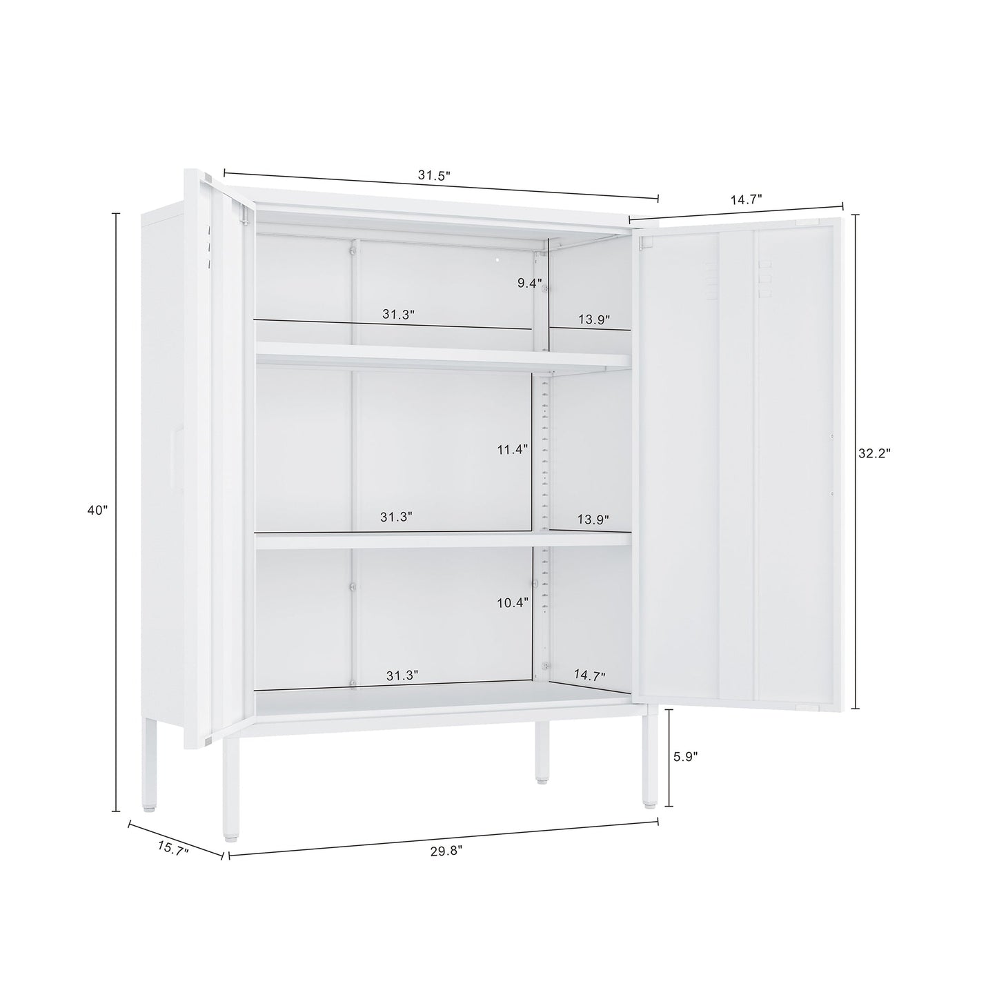 Naomi 31.5" Accent Cabinet in White - Ornate Home