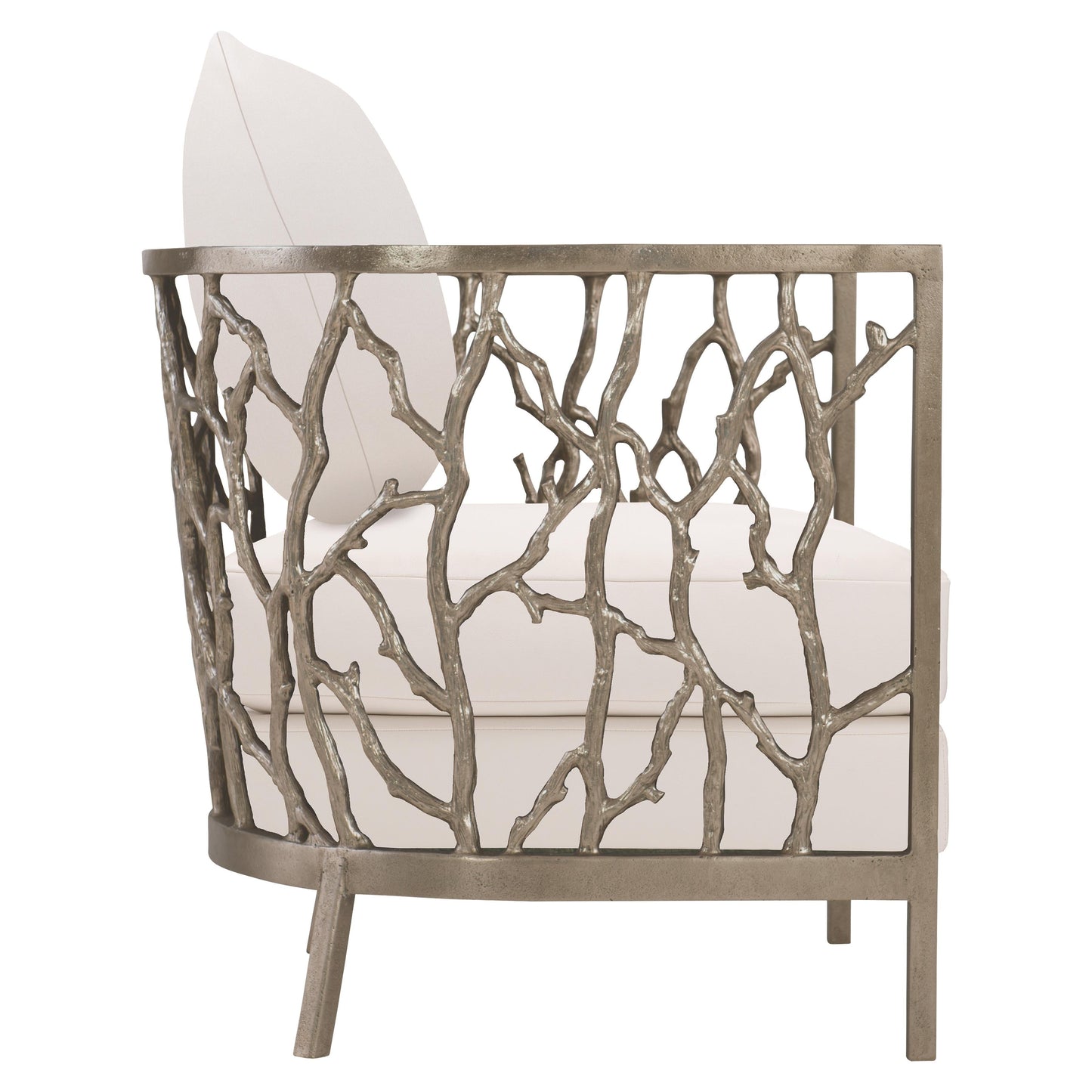 Naples Clear Powder-Coat/White/Cream Outdoor Chair - Ornate Home