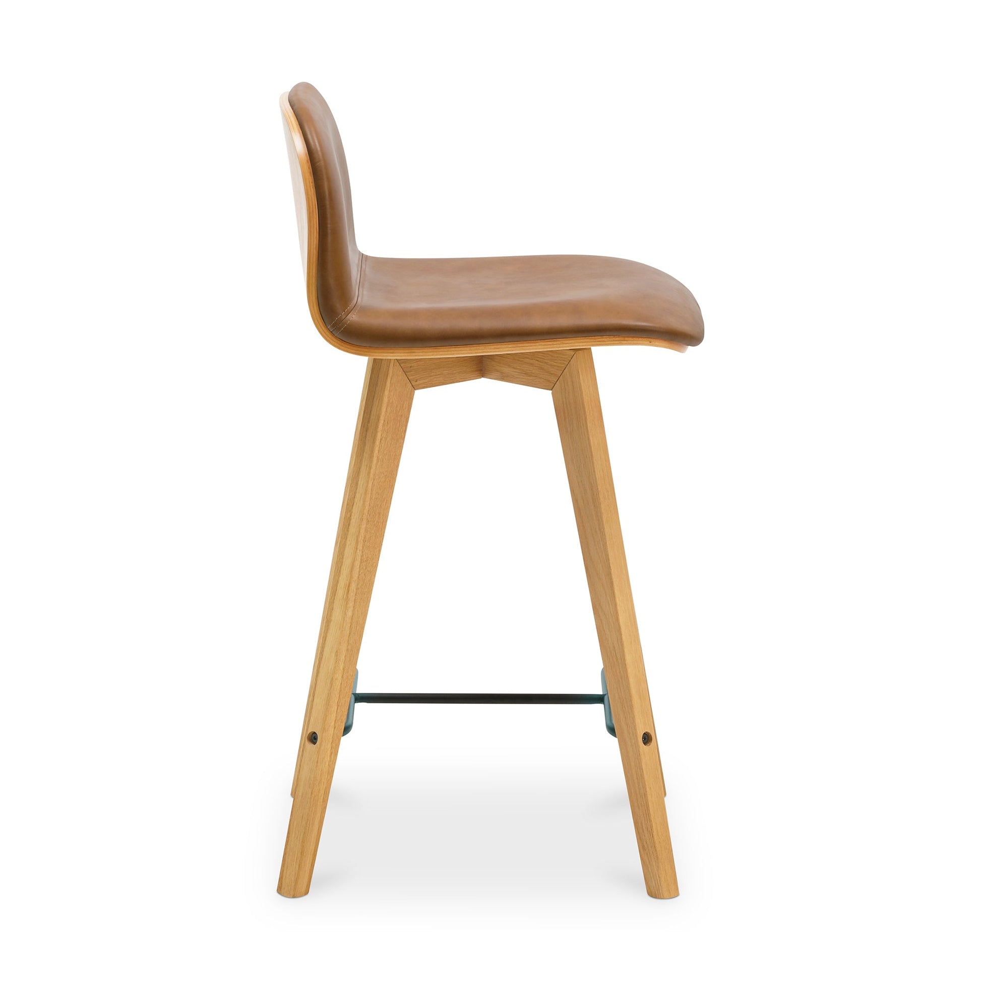 Napoli Brown Leather Counter Stool - Ornate Home