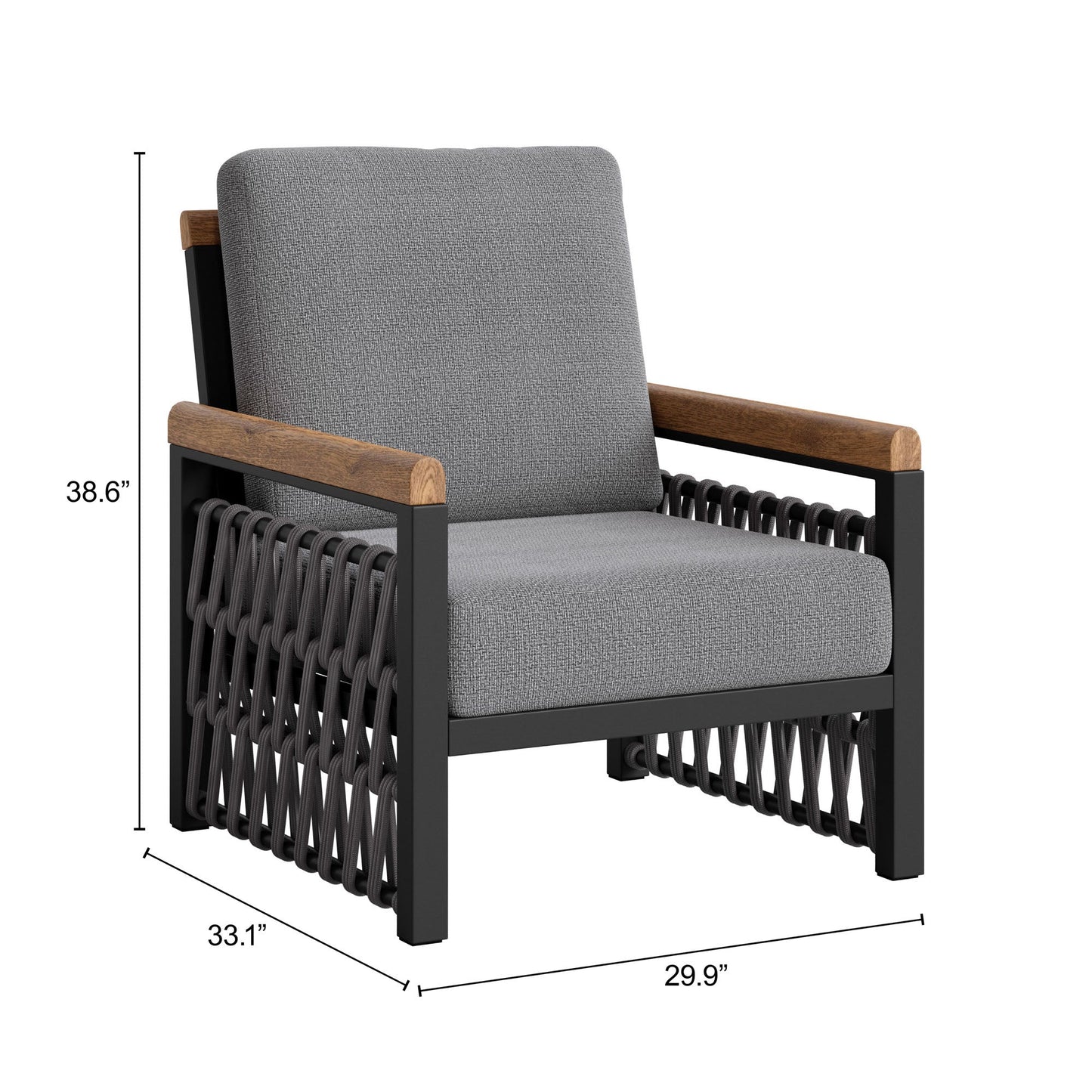 Naru Gray Outdoor Accent Chair - Ornate Home