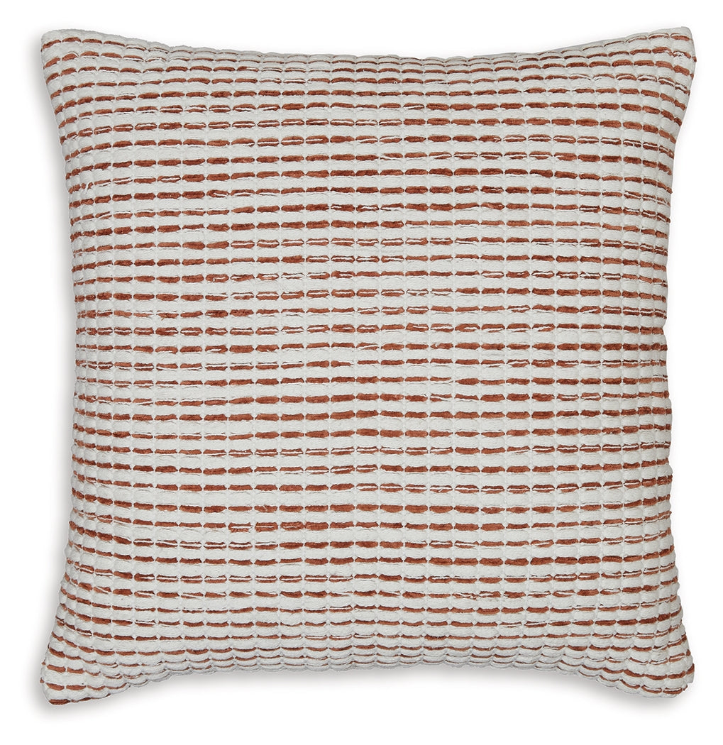 Nashlin White/Rust Pillow- Viva Furn