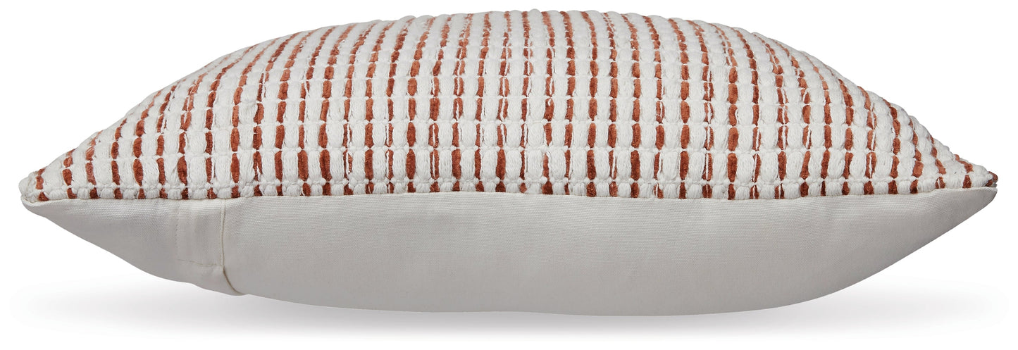 Nashlin White/Rust Pillow- Viva Furn