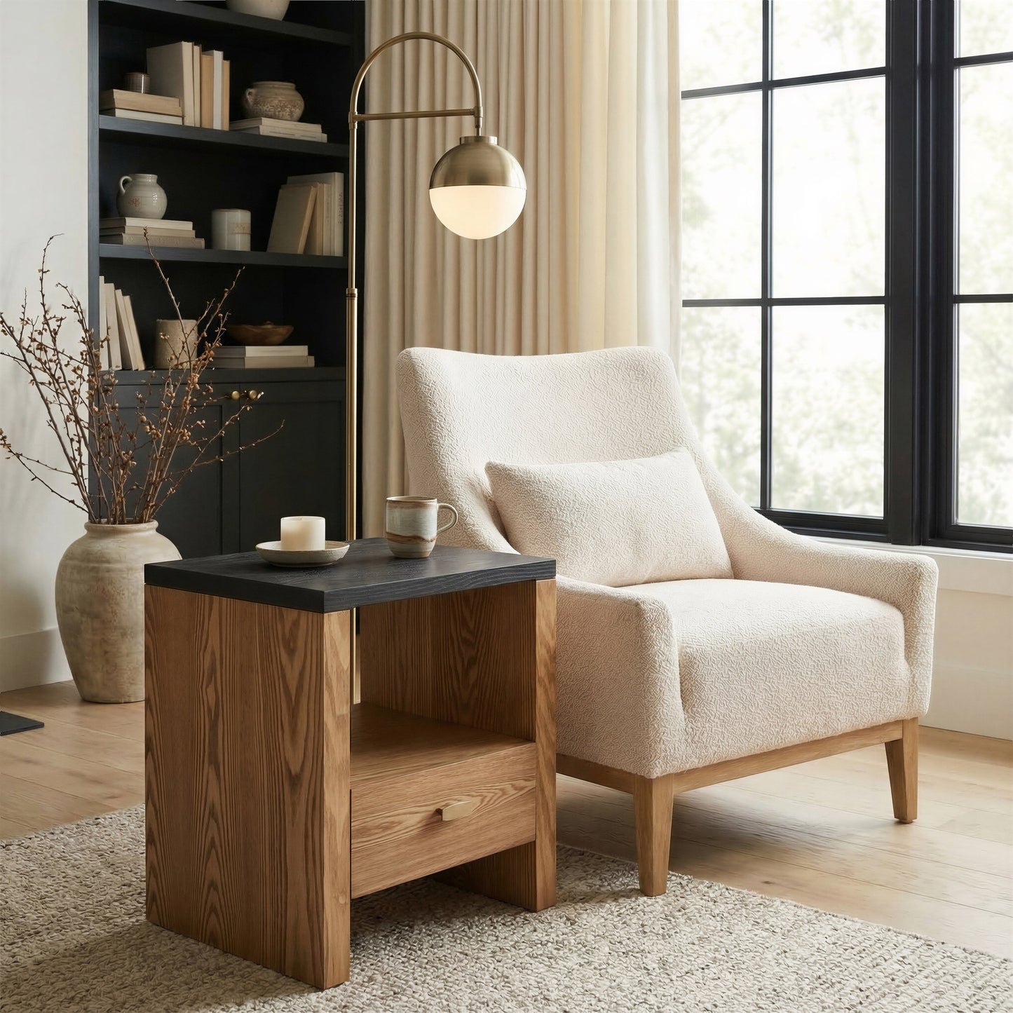 Natt Black Side Table - Ornate Home