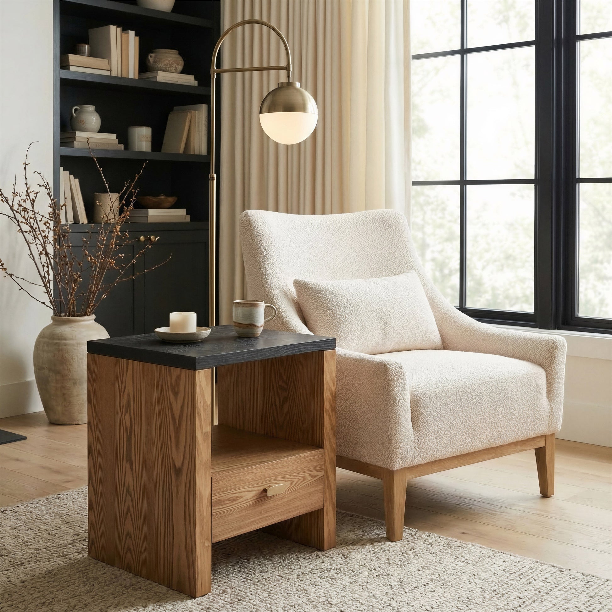 Natt Black Side Table - Ornate Home