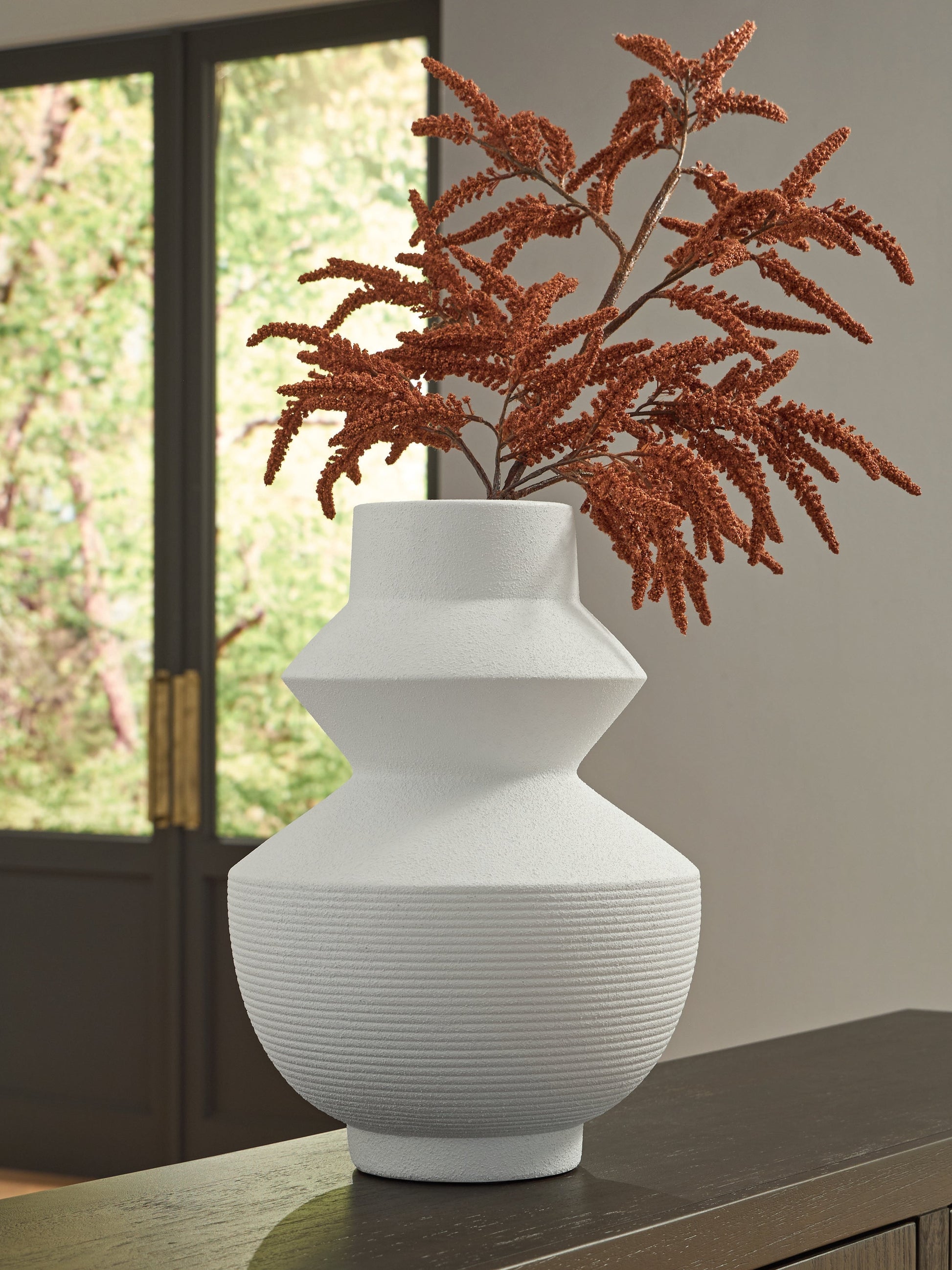 Naveen White Vase- Viva Furn