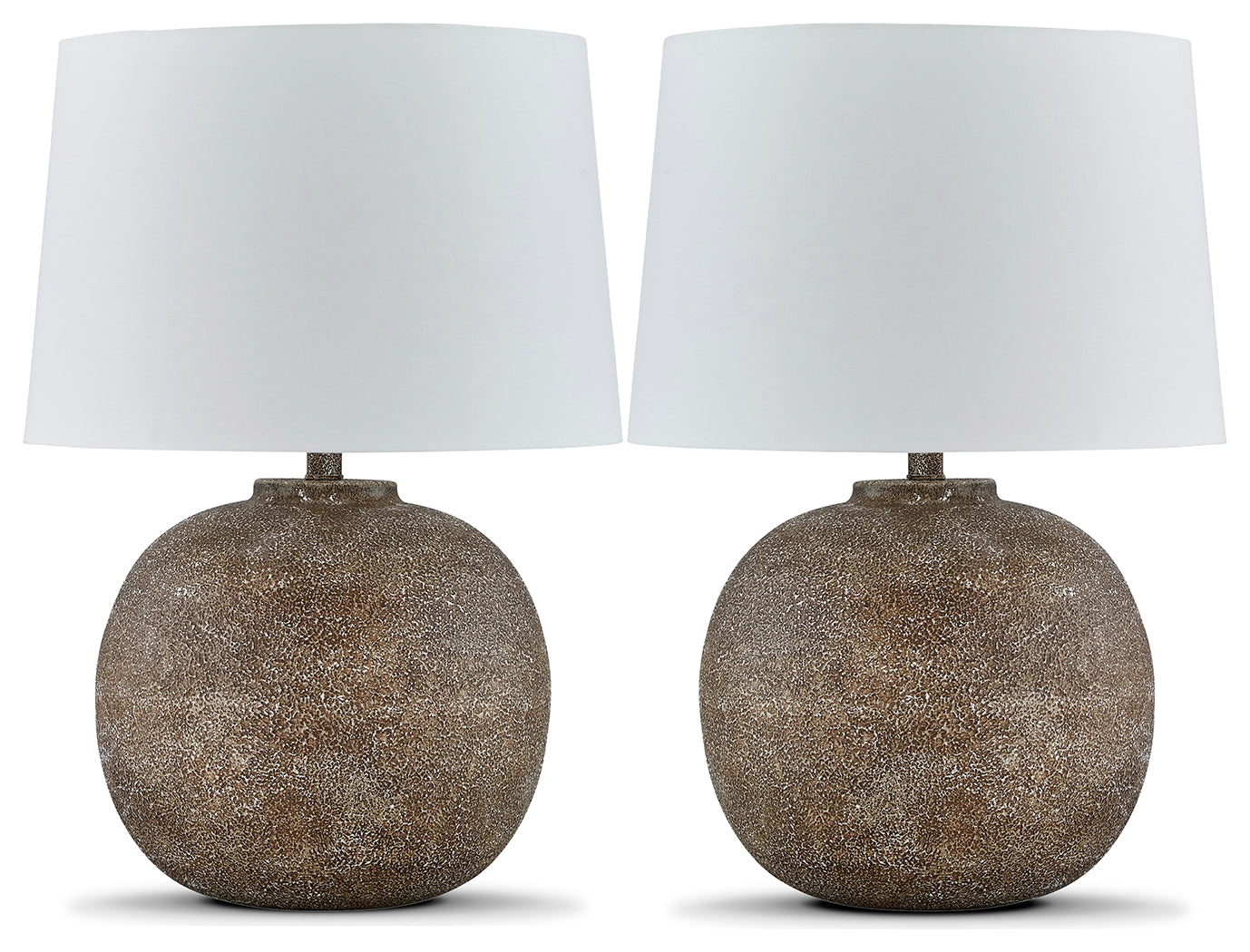 Neavesboro Antique Brown/White 2-Piece Lamp Set- Viva Furn