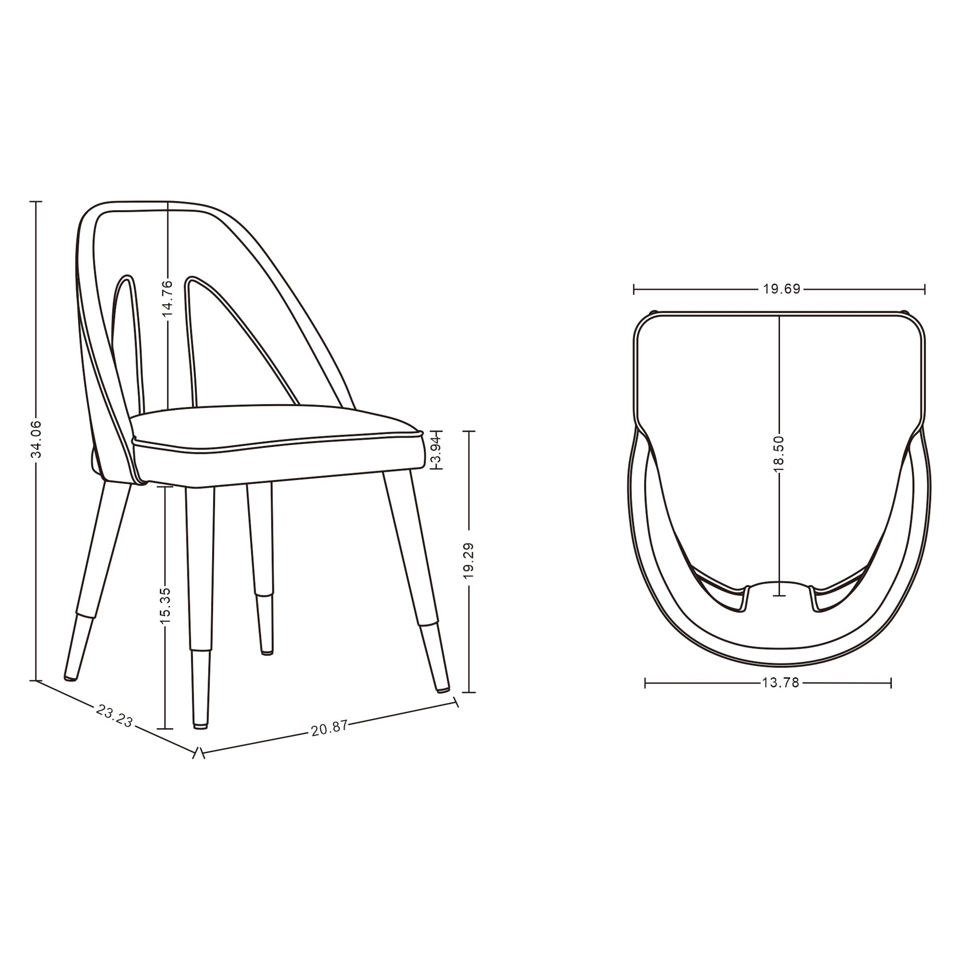 Neda Dining Chair in Grey - Ornate Home